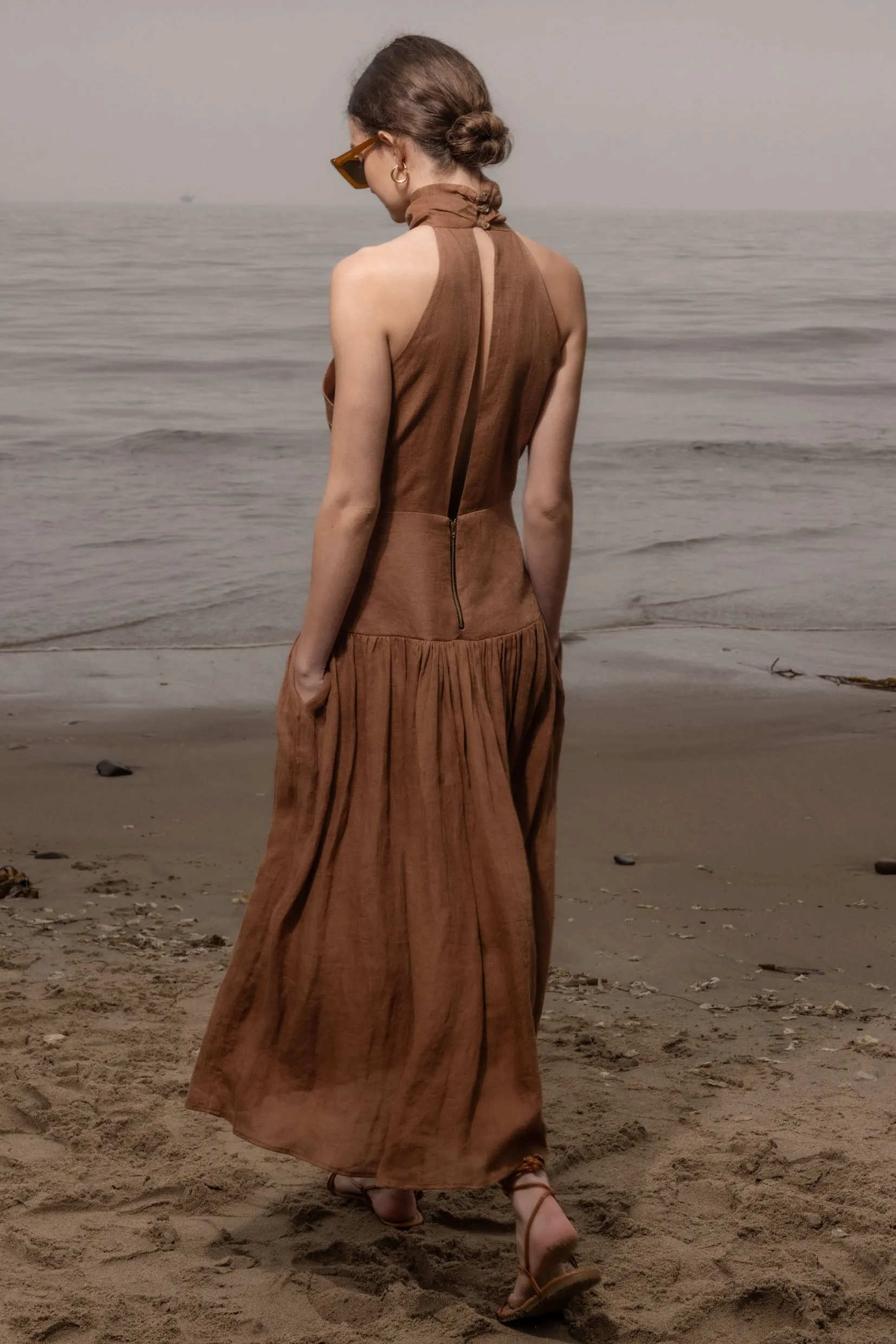 Ava Dress - Clay Tissue Linen - Image 8