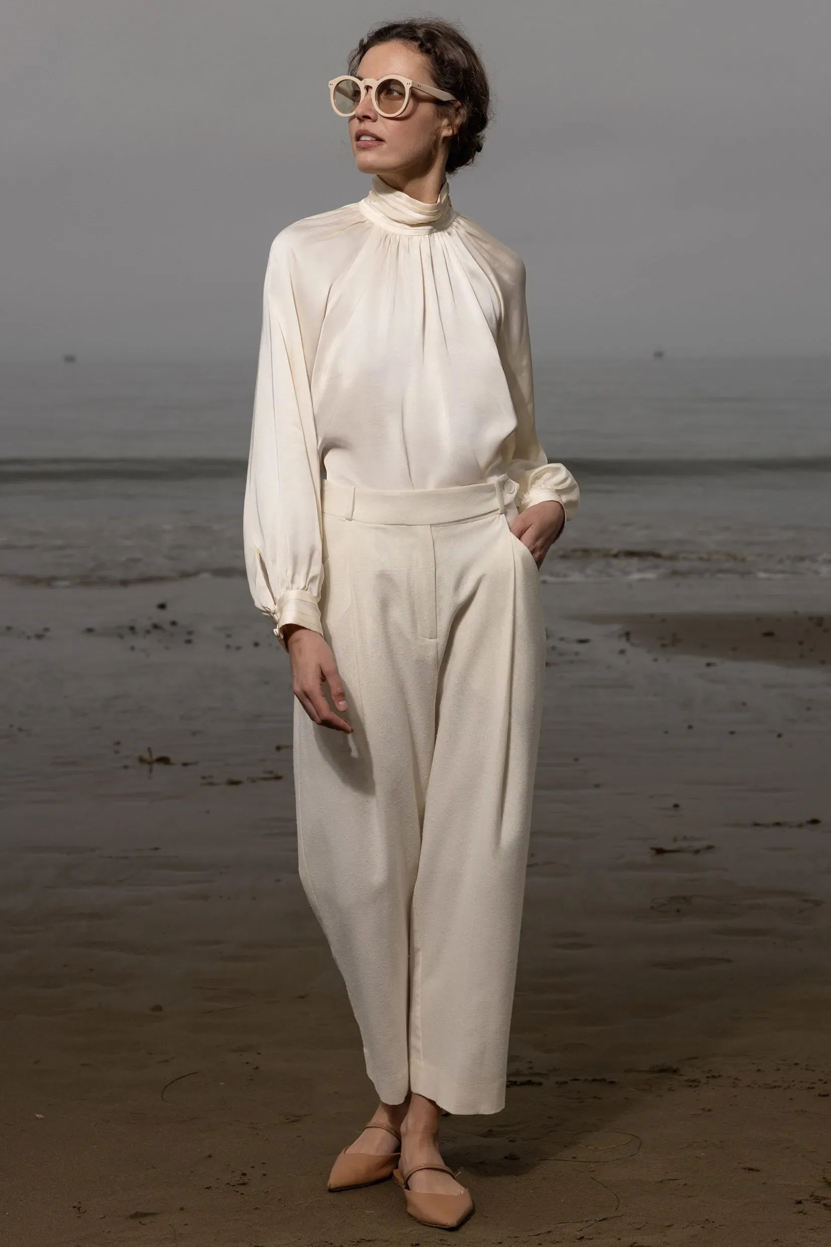 Baptise Pant - Ivory Silk Noil - Image 6