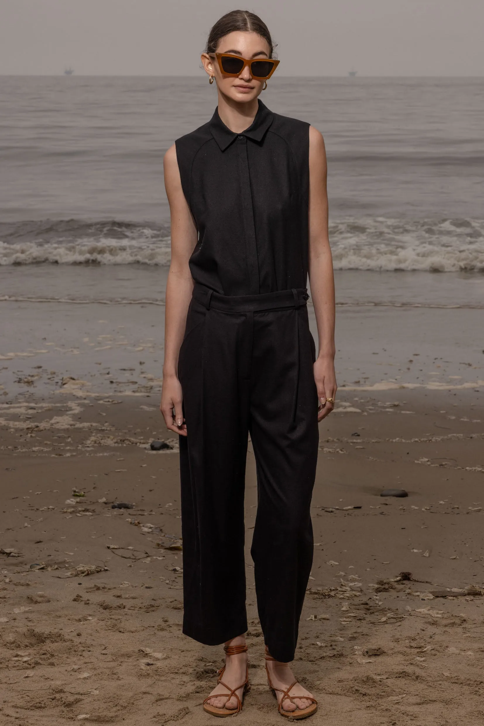 Baptise Pant - Noir Silk Noil - Image 8