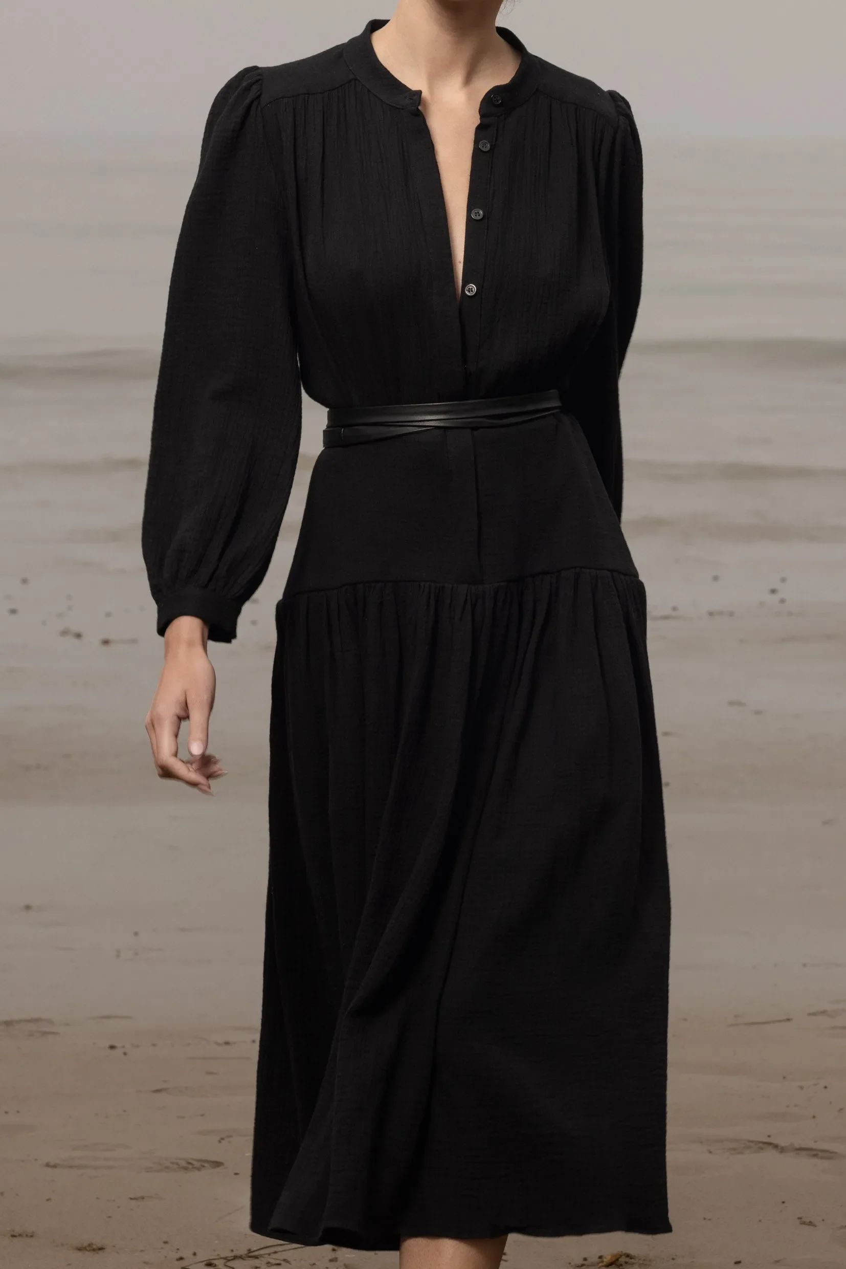 Barcelona Dress - Black Gauze - Image 9