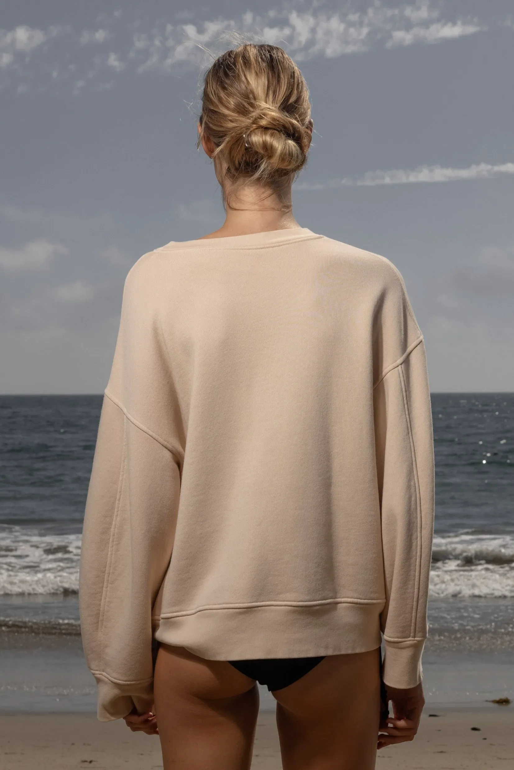 Barrel Sleeve 70's SRF LA Crewneck - Antique Cream Embroidered - Image 10