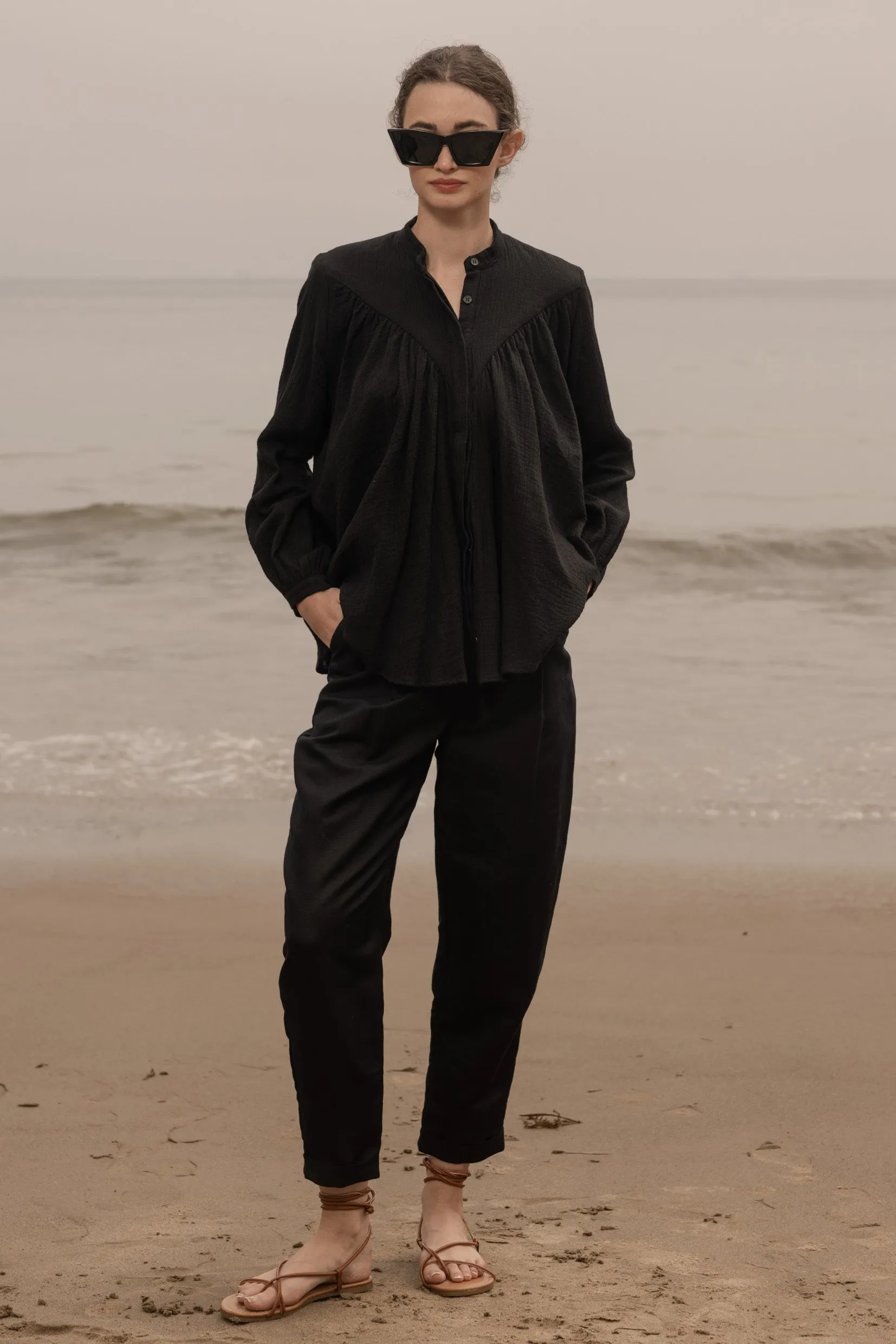 Boyfriend Pant - Black Linen - Image 5