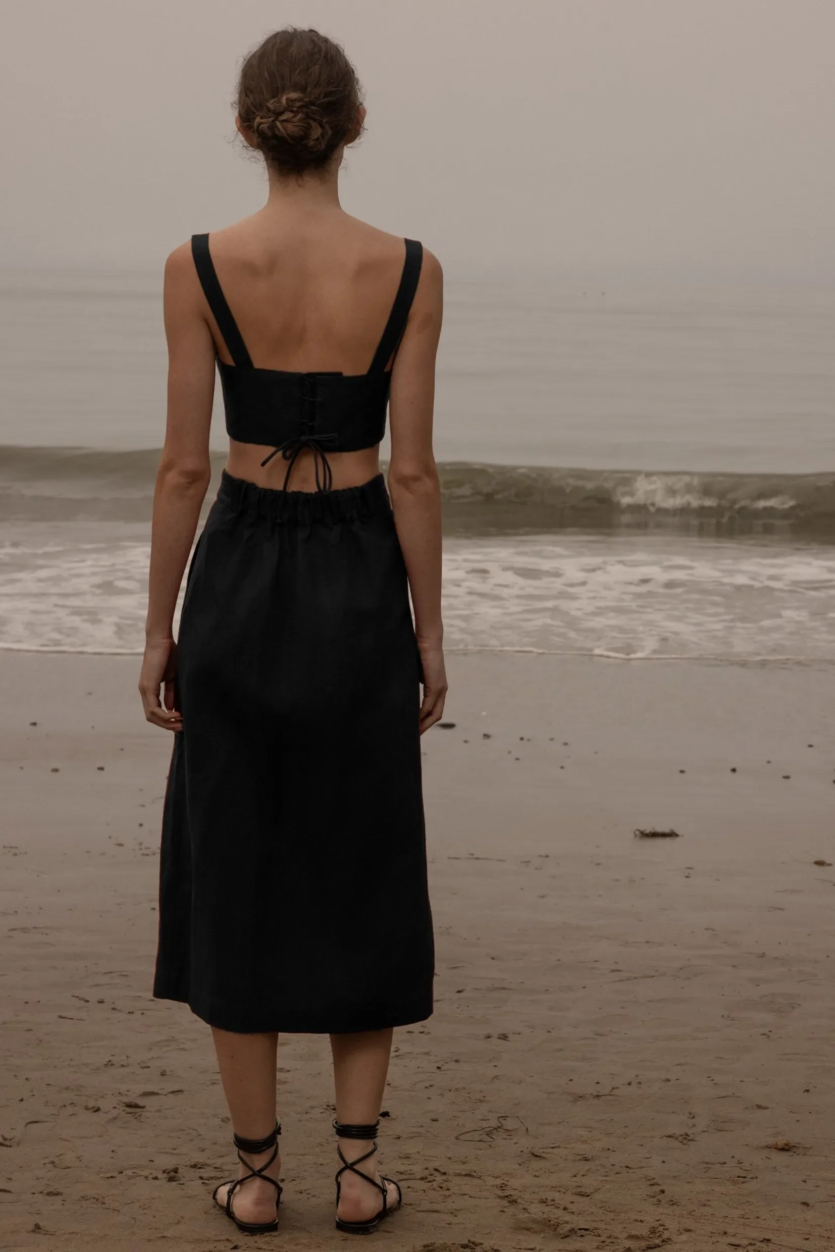 Camille Skirt - Noir Silk & Hemp - Image 4