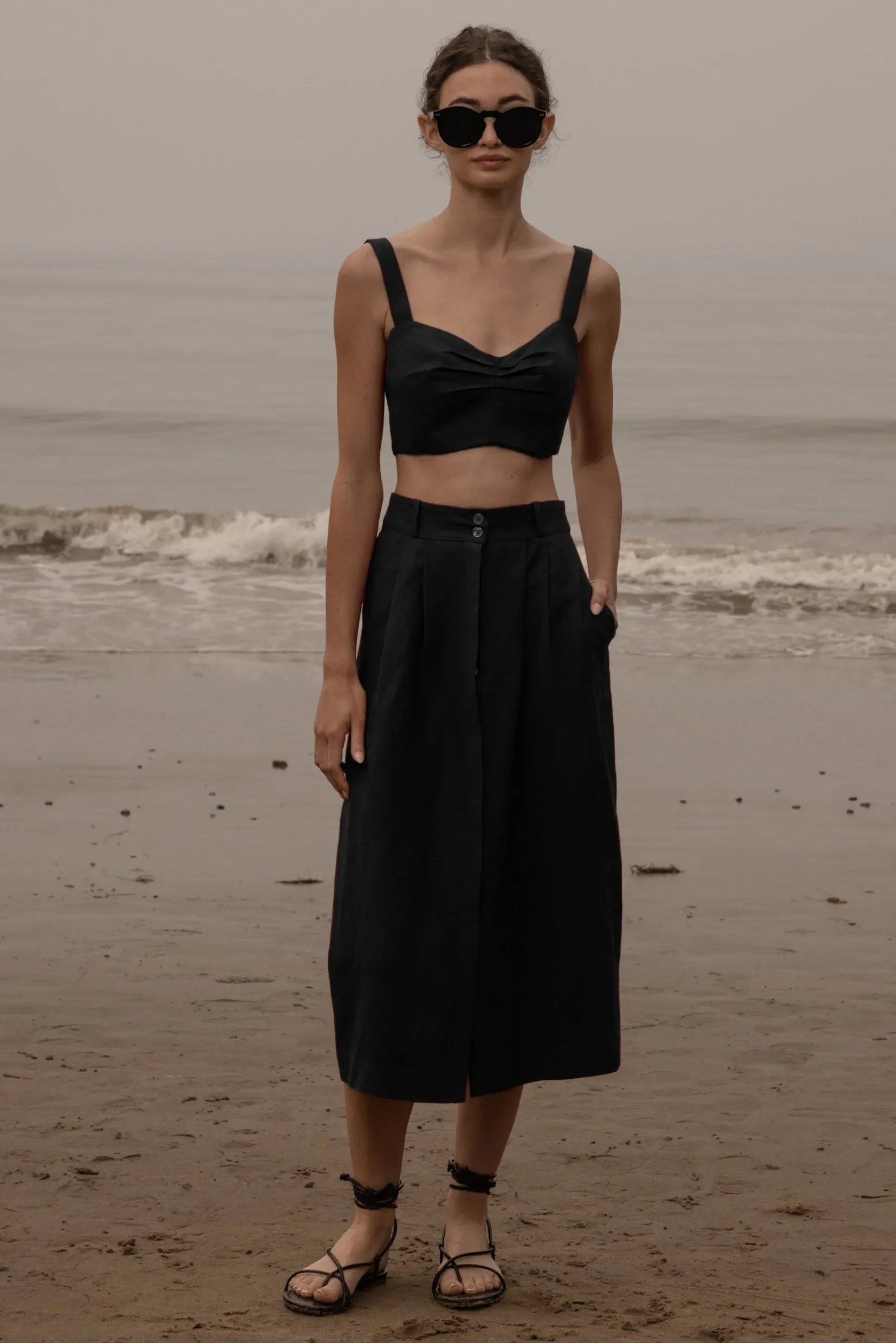 Camille Skirt - Noir Silk & Hemp - Image 7