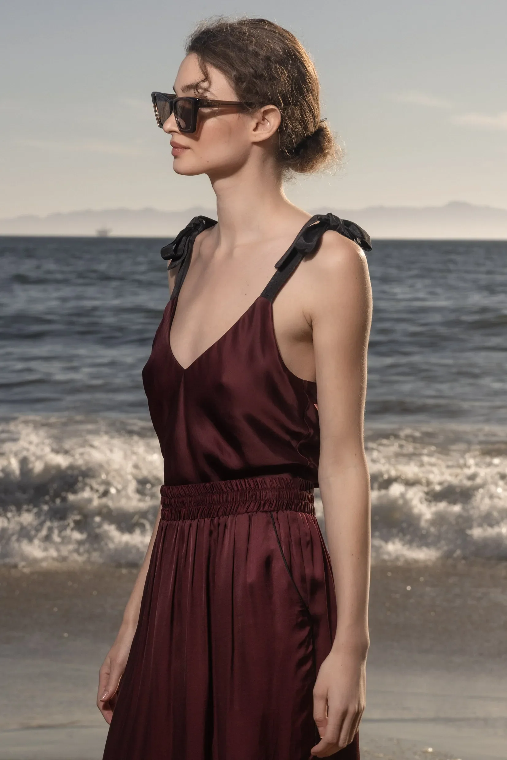 Caraco Top - Burgundy - Image 3