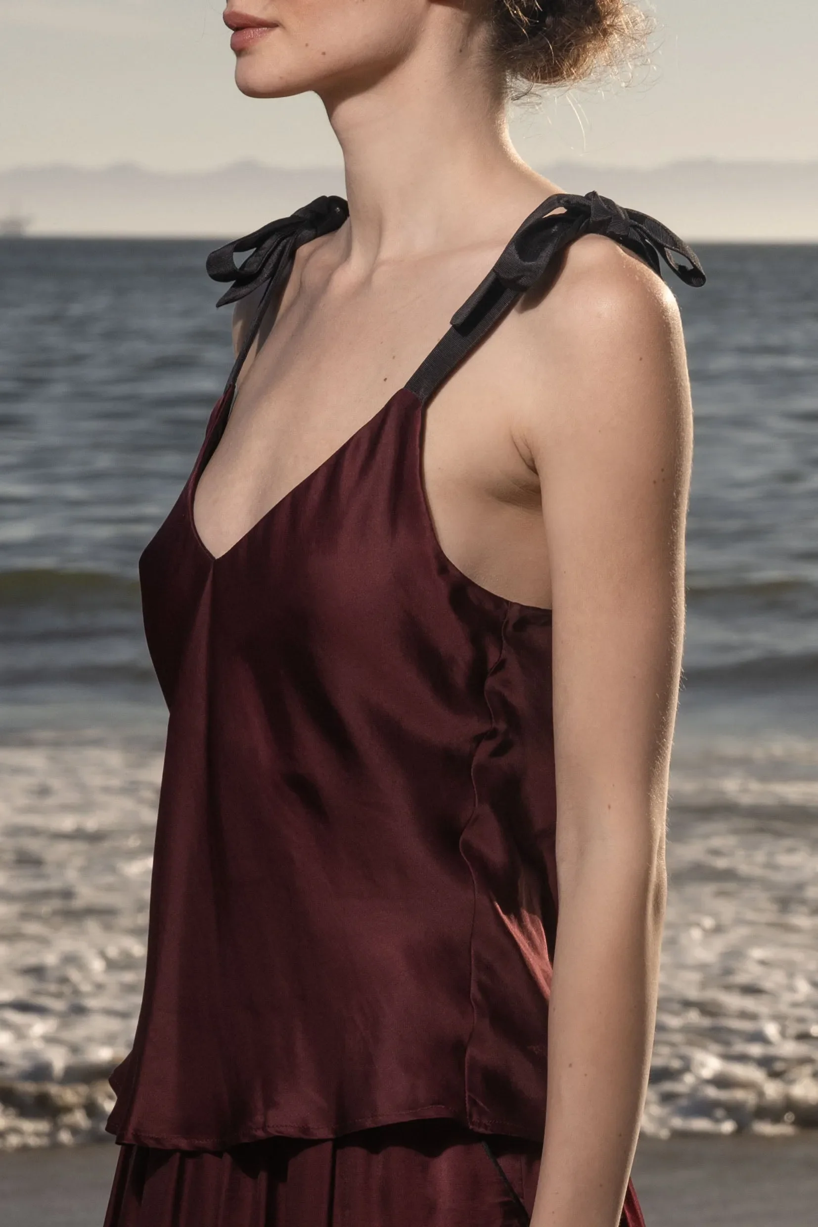 Caraco Top - Burgundy - Image 5