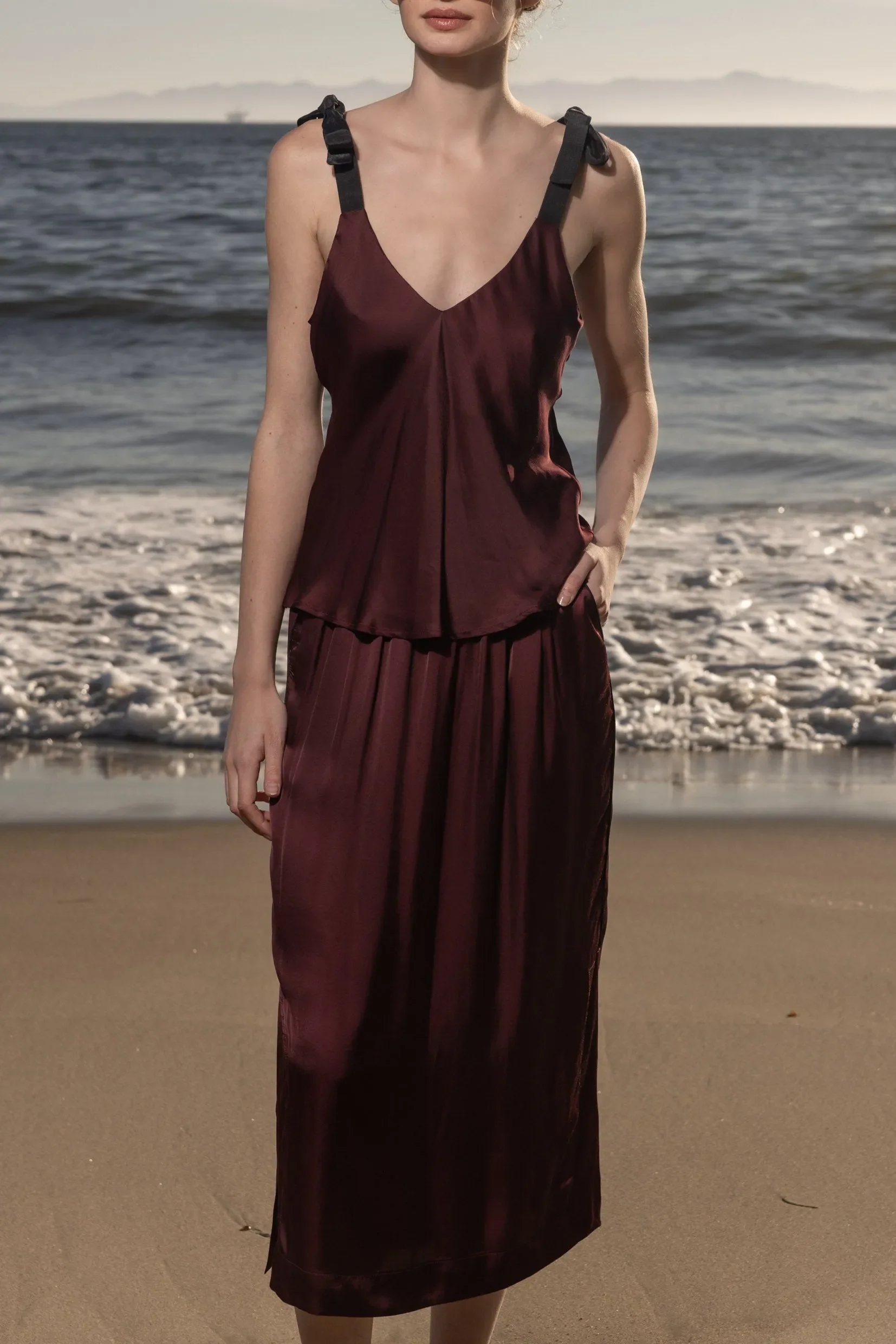 Caraco Top - Burgundy - Image 8