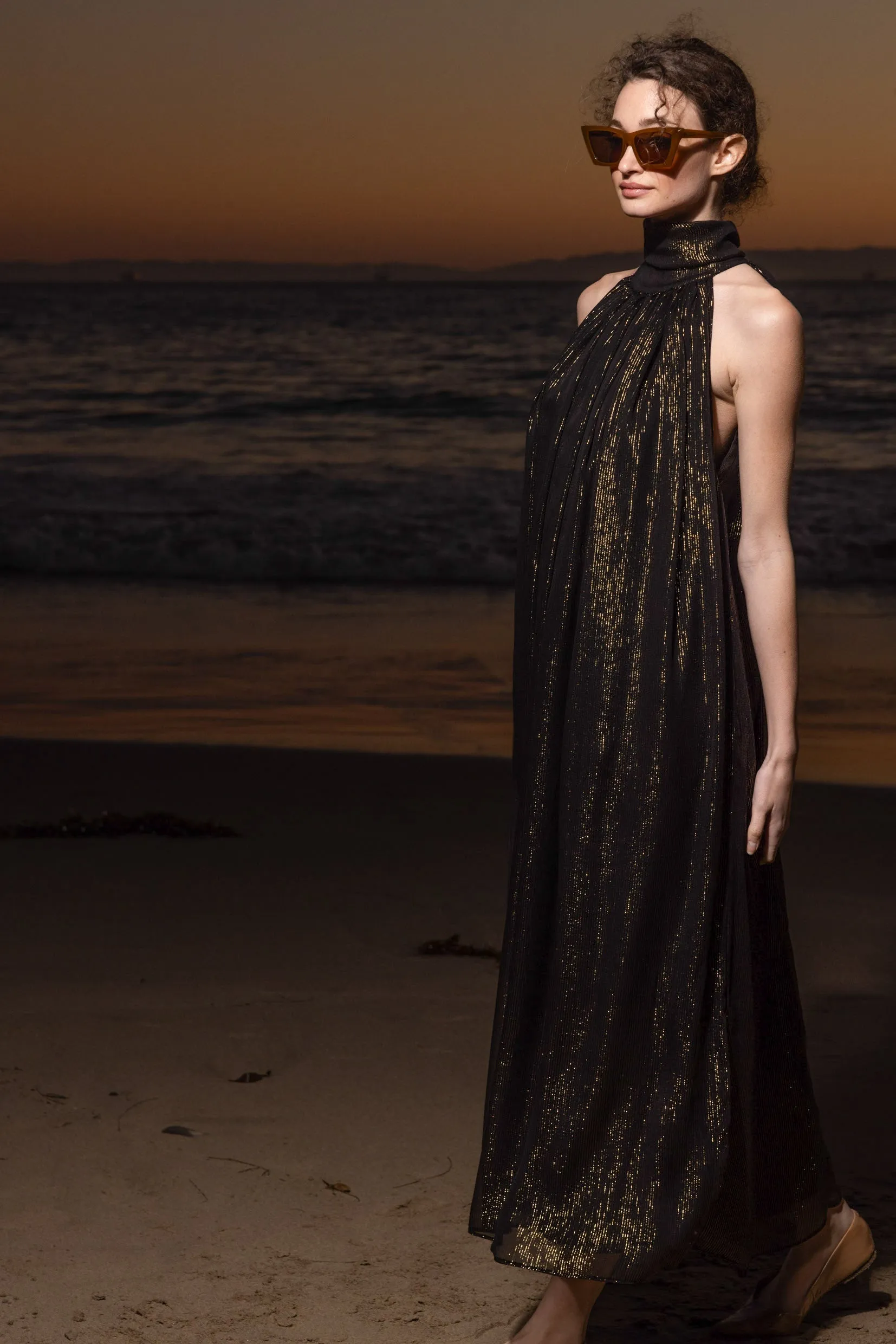 Circe Dress - Black Silk Lurex - Image 5