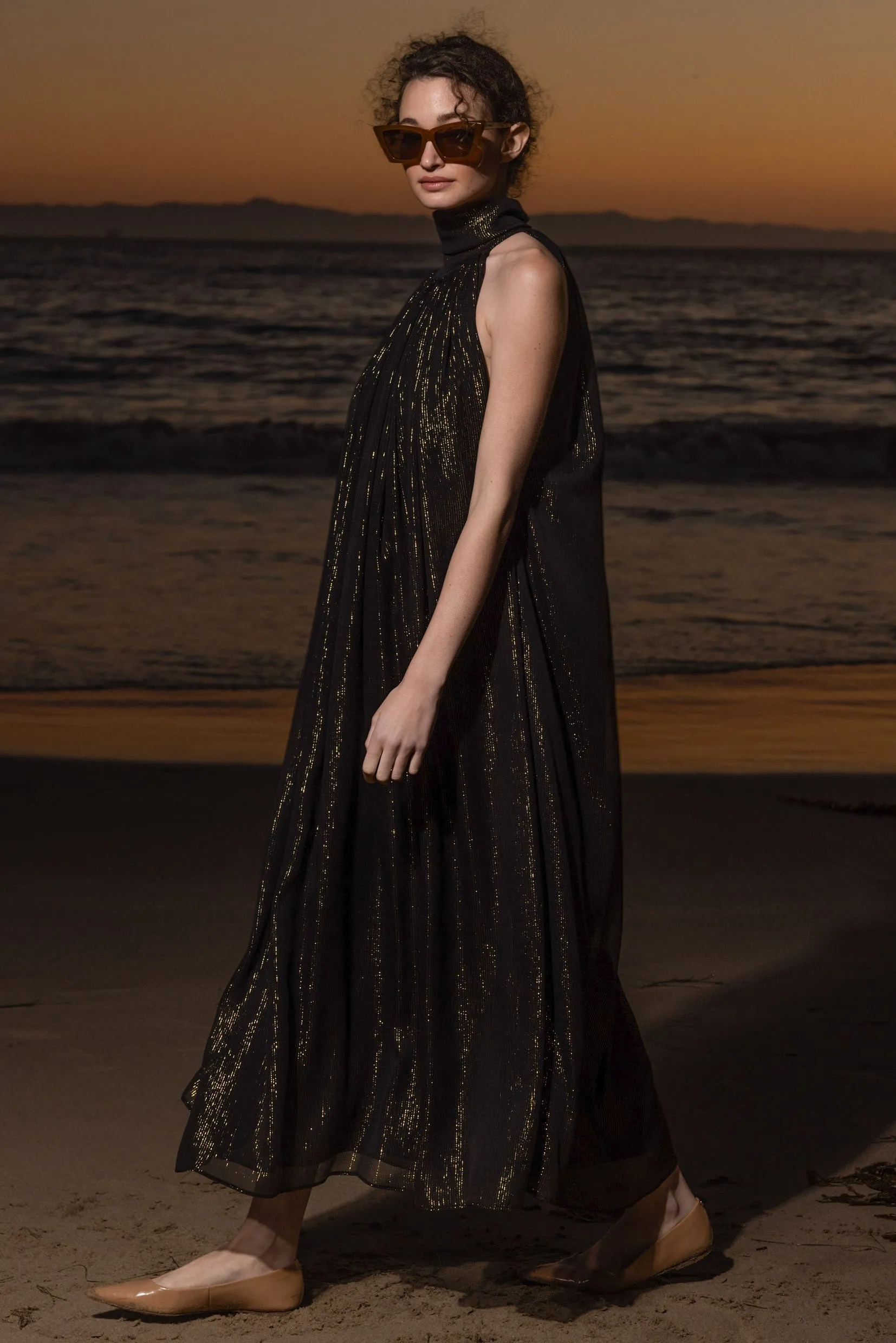 Circe Dress - Black Silk Lurex - Image 9