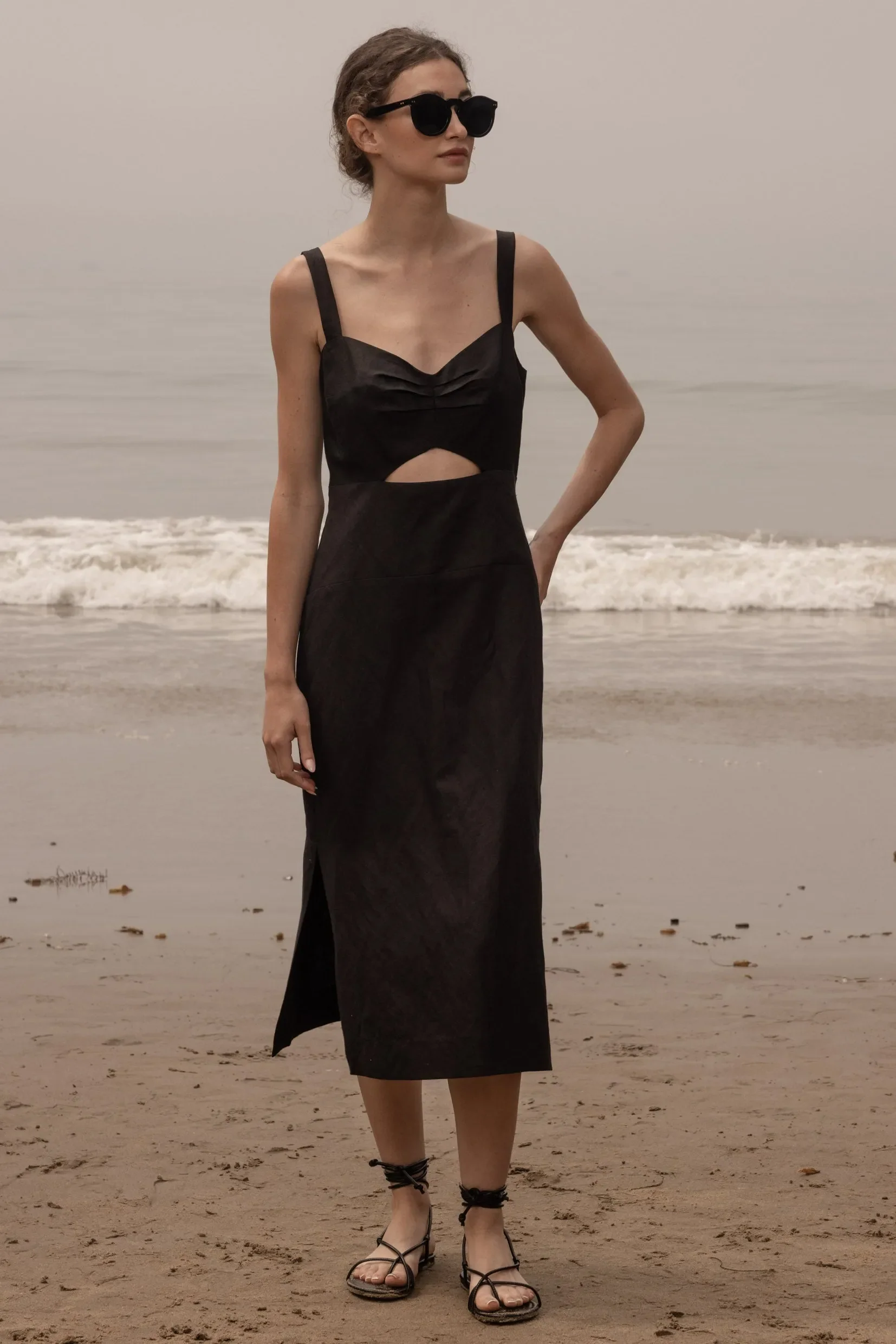 Como Dress - Noir Silk & Hemp - Image 6