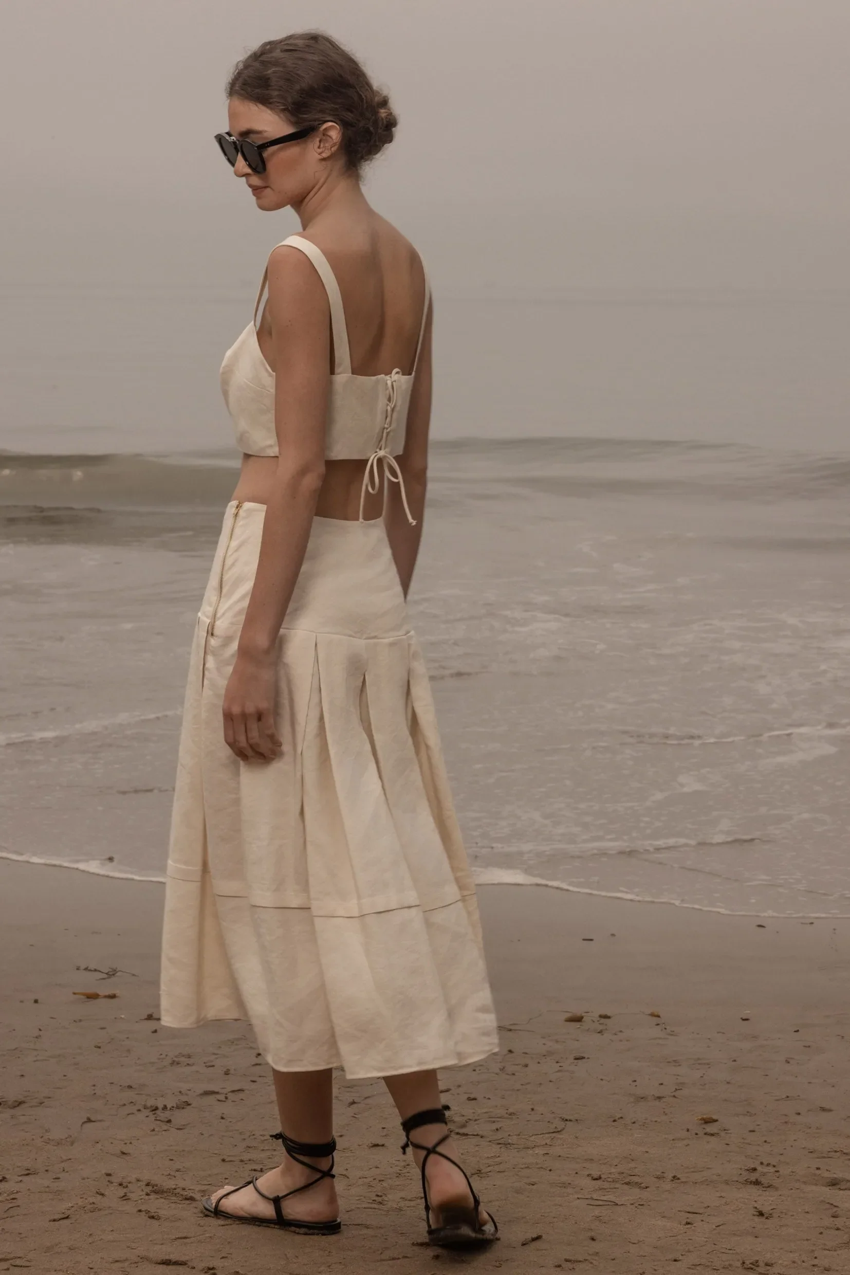 Contessa Skirt - Ivory Linen - Image 4
