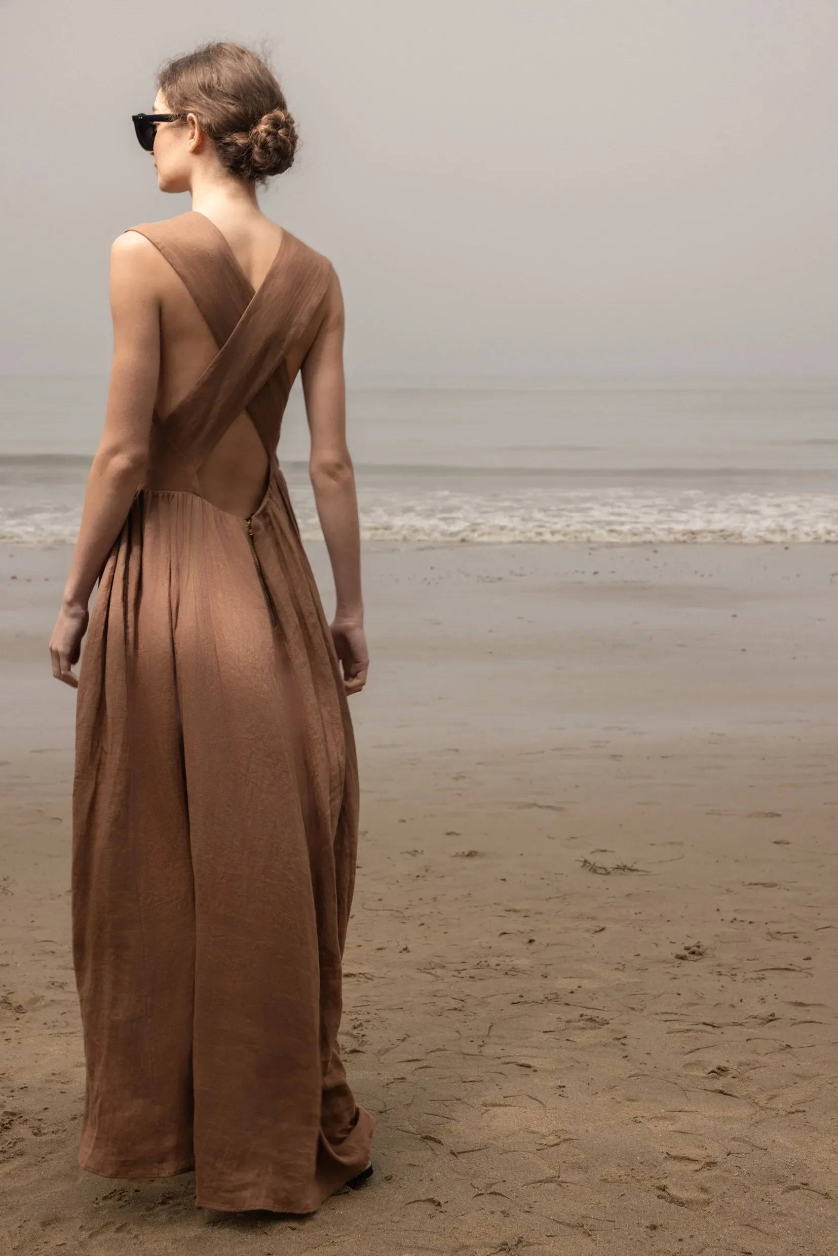 Corsica Dress - Sable Tissue Linen - Image 10