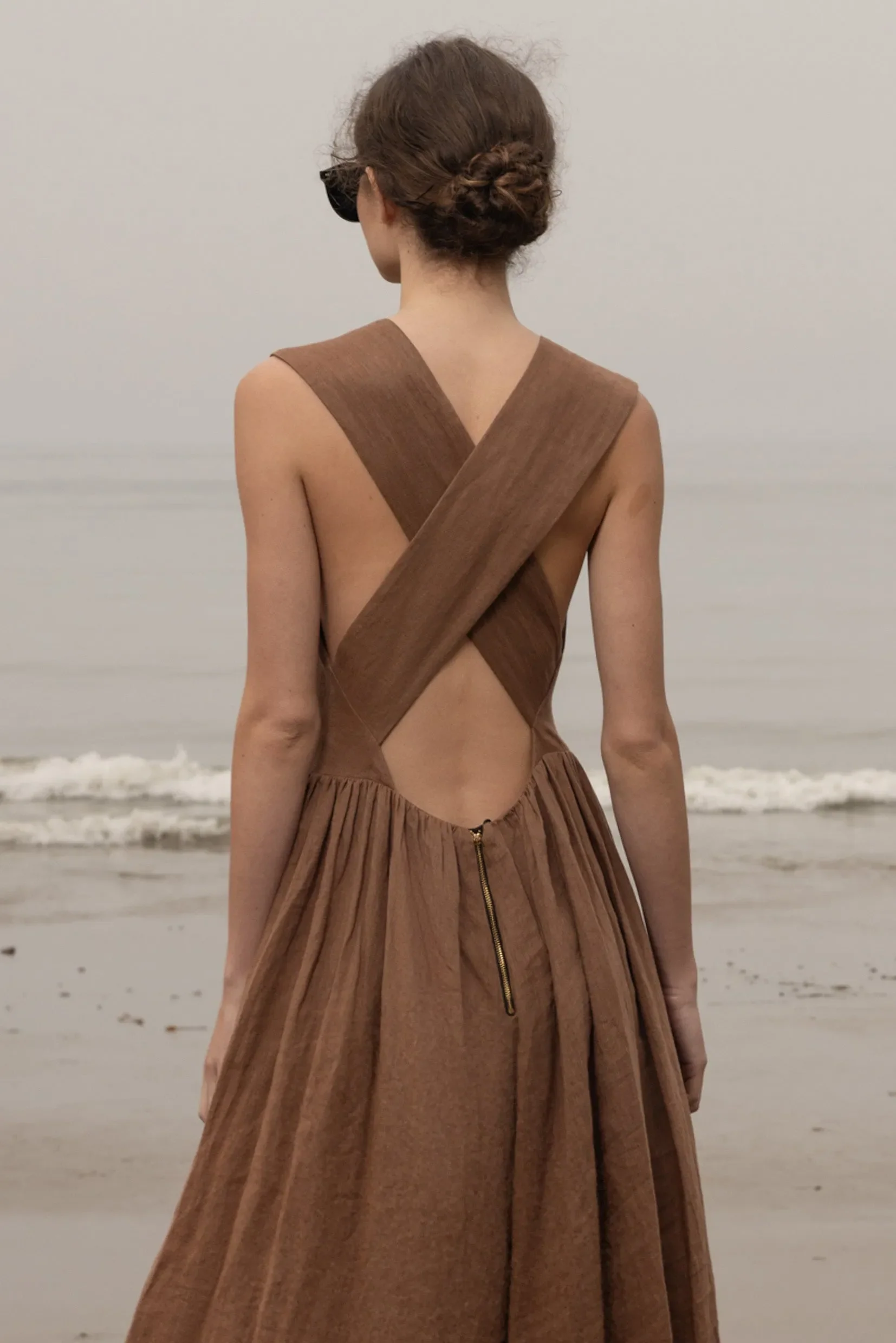 Corsica Dress - Sable Tissue Linen - Image 4