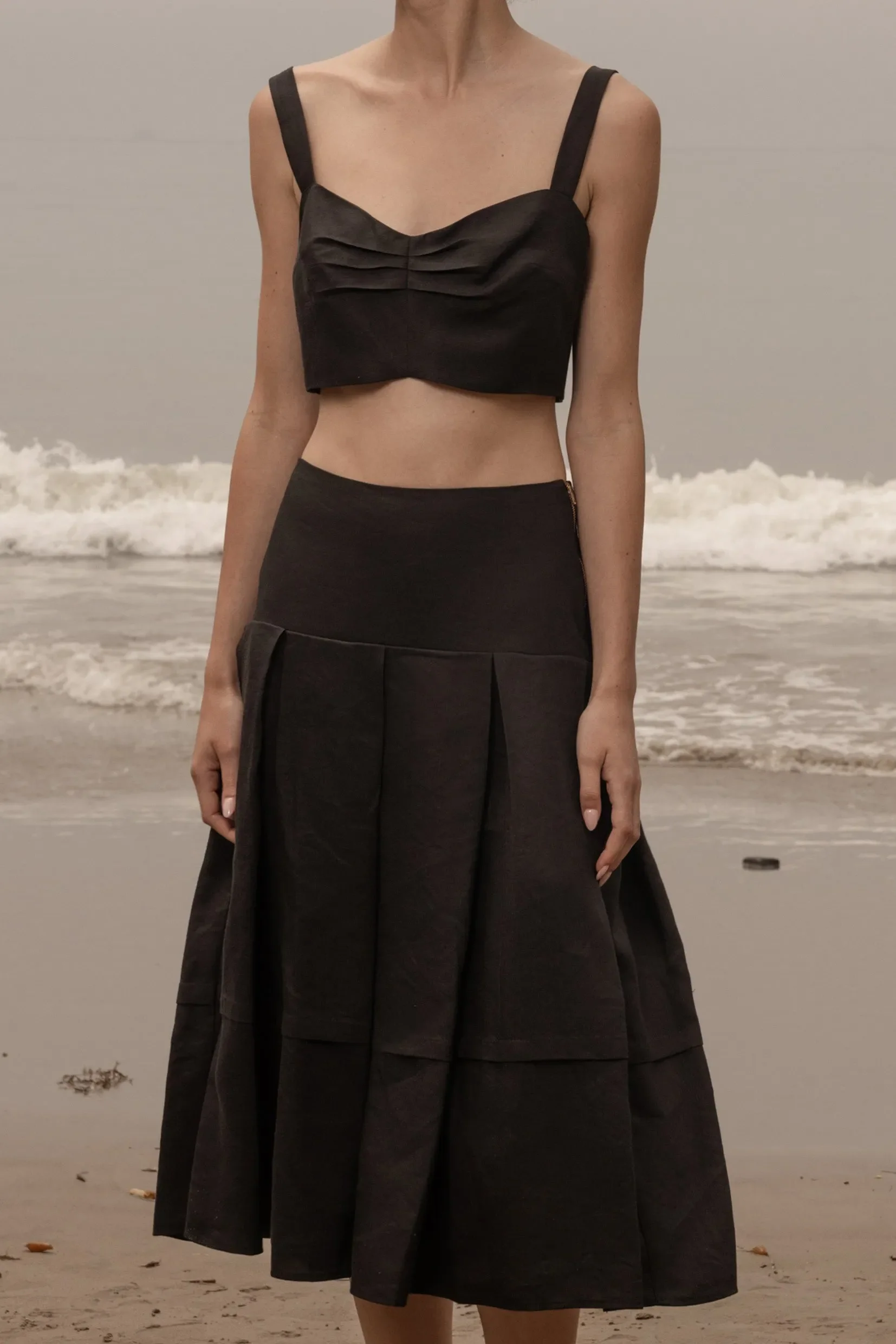 Contessa Skirt - Noir Silk & Hemp - Image 3