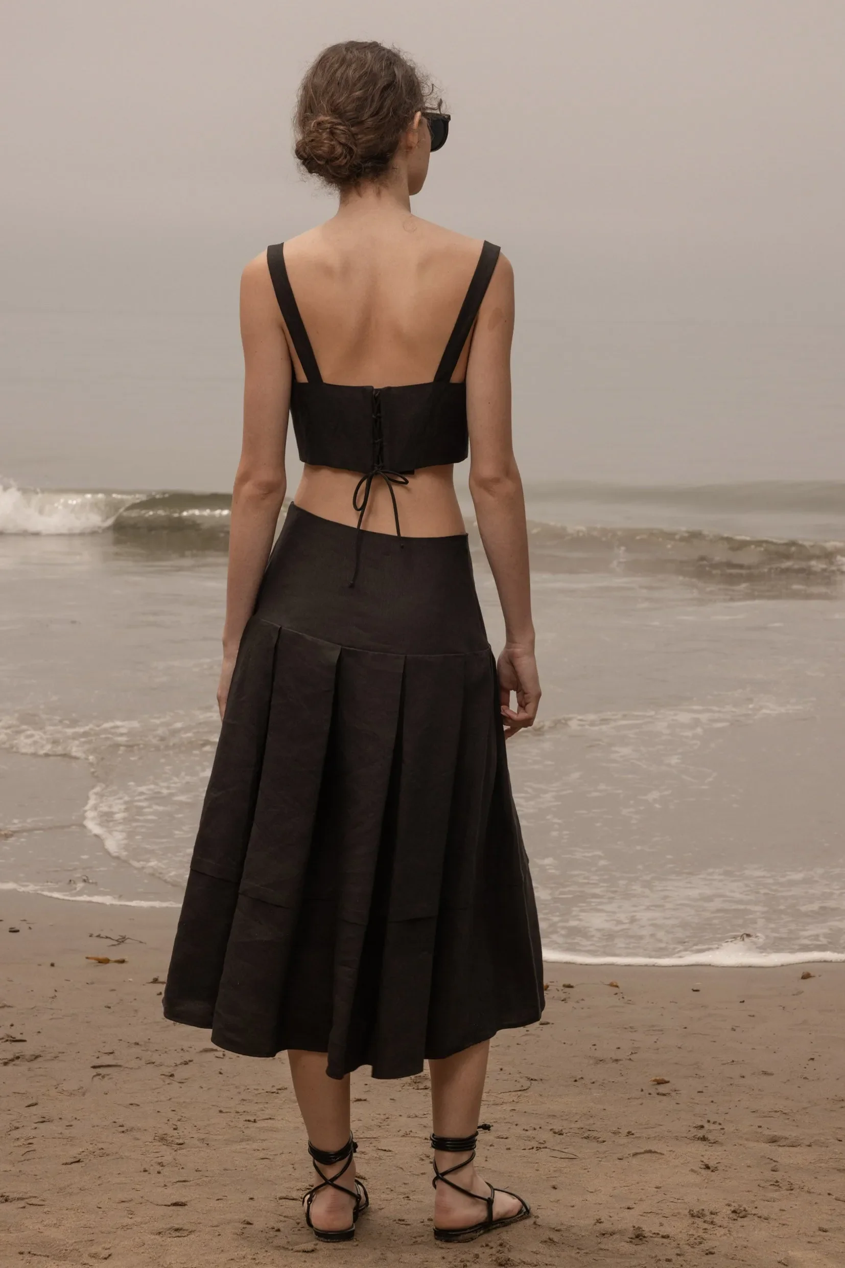 Contessa Skirt - Noir Silk & Hemp - Image 4