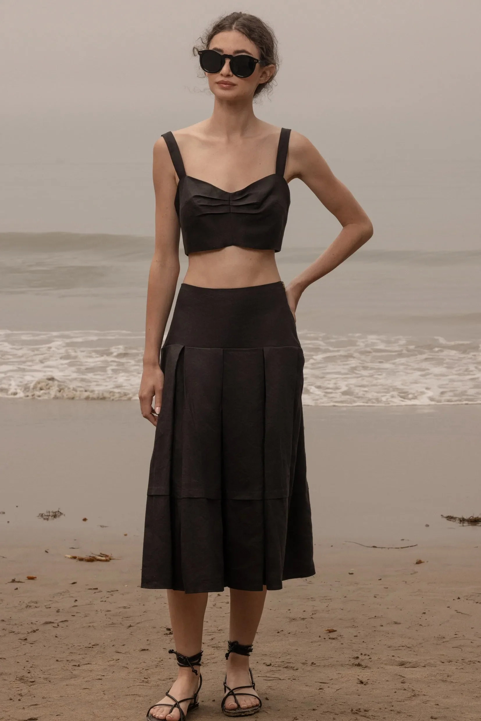 Contessa Skirt - Noir Silk & Hemp - Image 5