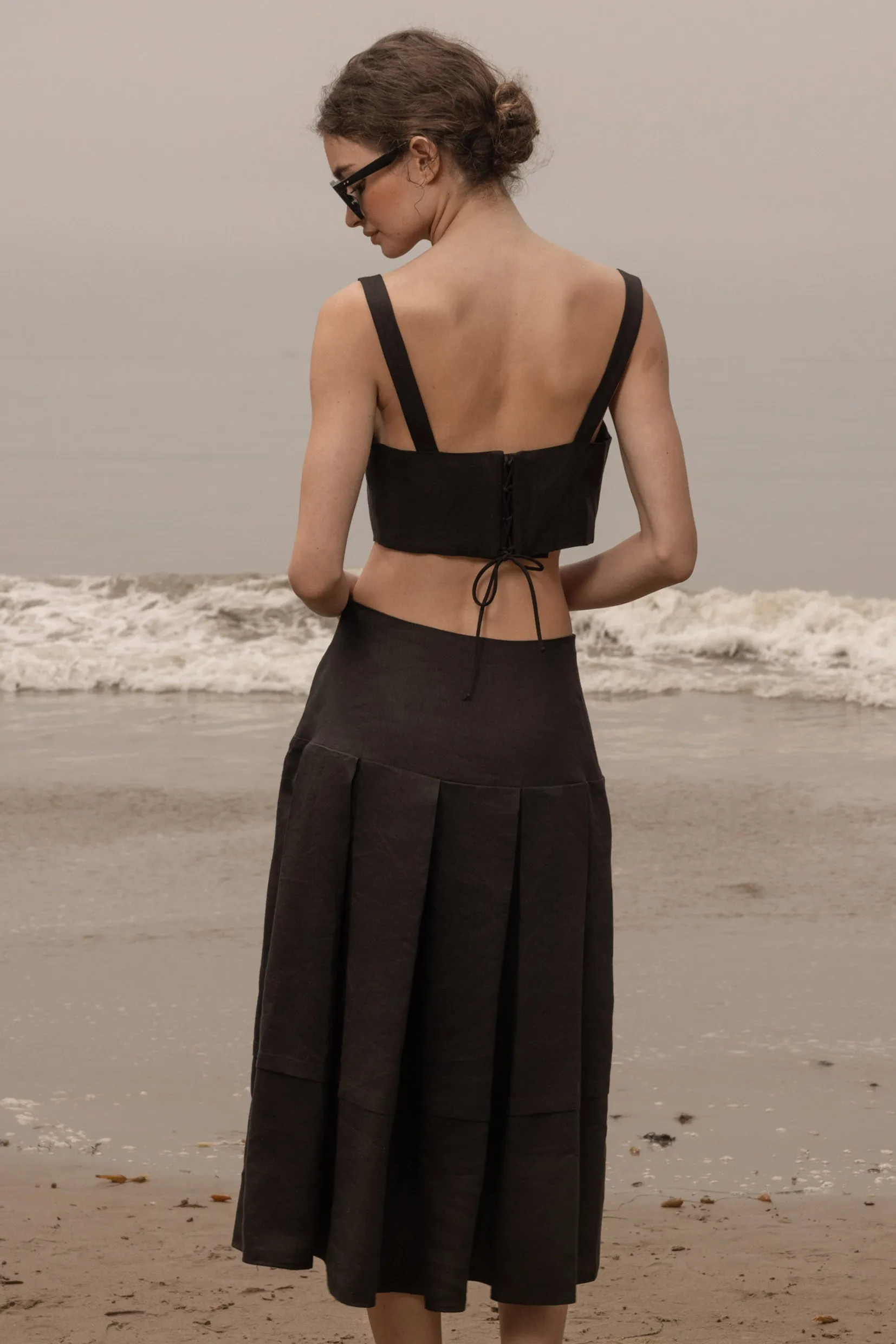 Contessa Skirt - Noir Silk & Hemp - Image 6