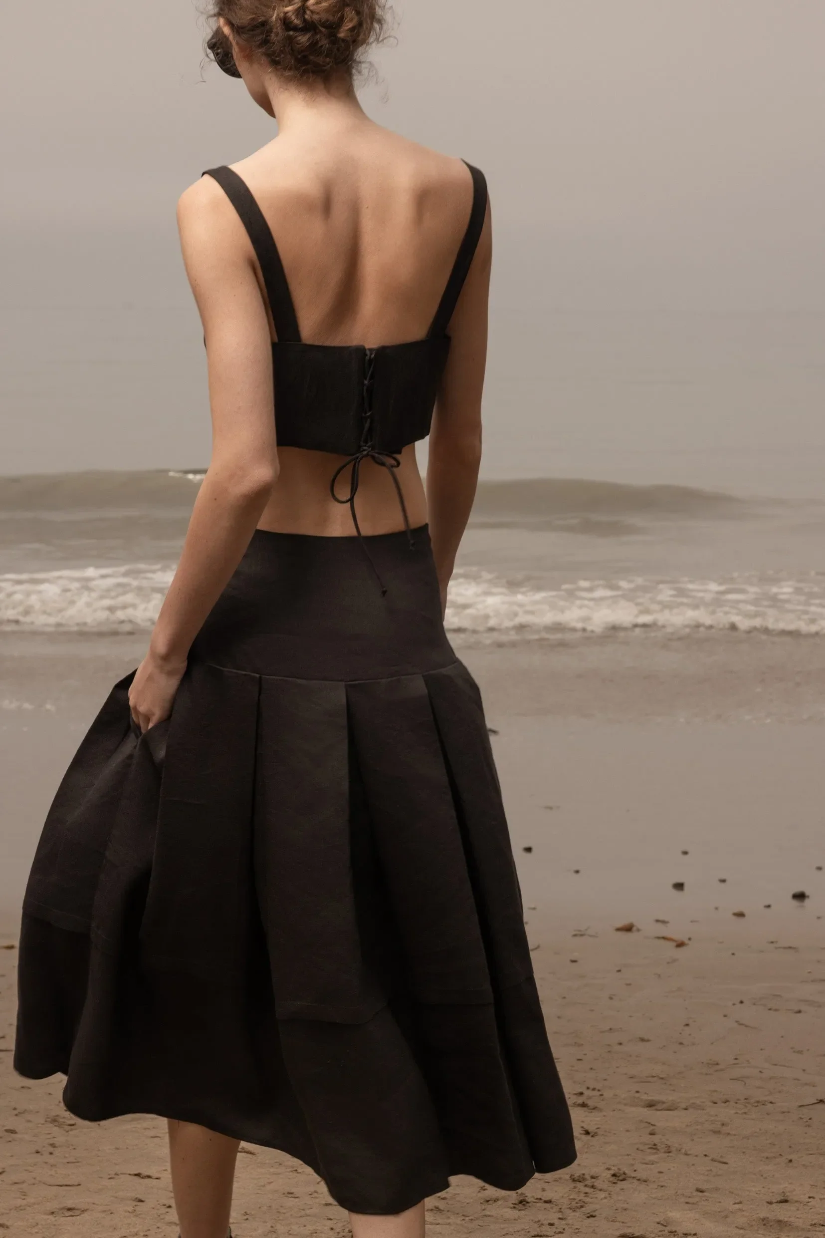 Contessa Skirt - Noir Silk & Hemp - Image 8