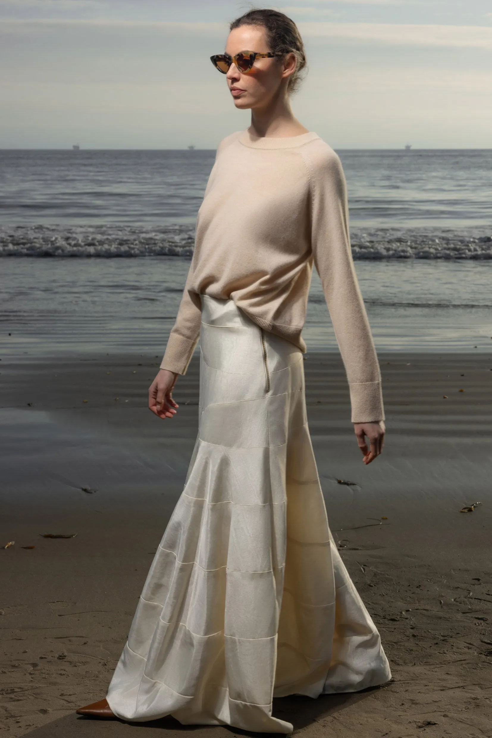 Gale Skirt - Champagne Moire