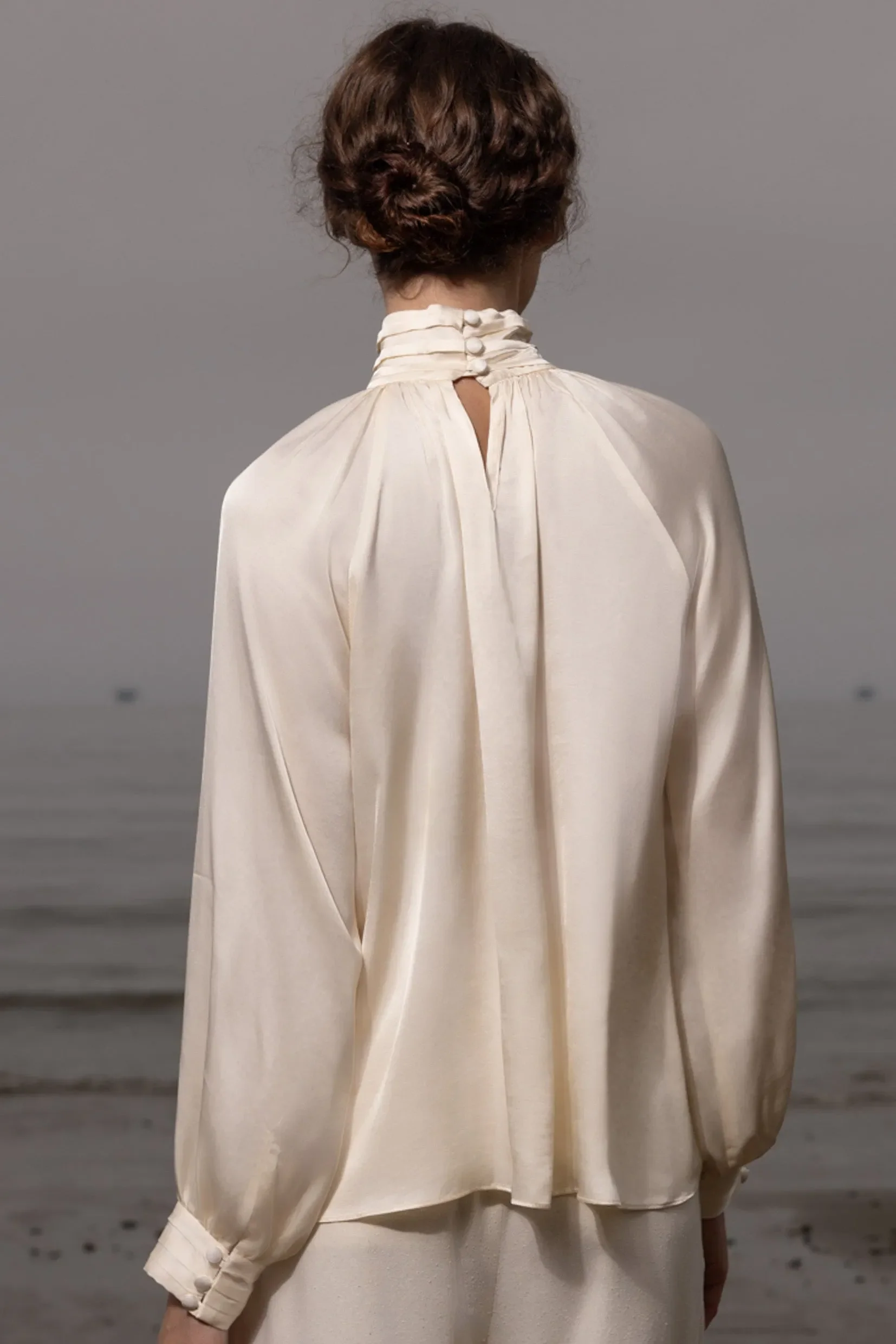 Letter Blouse - Cream - Image 5