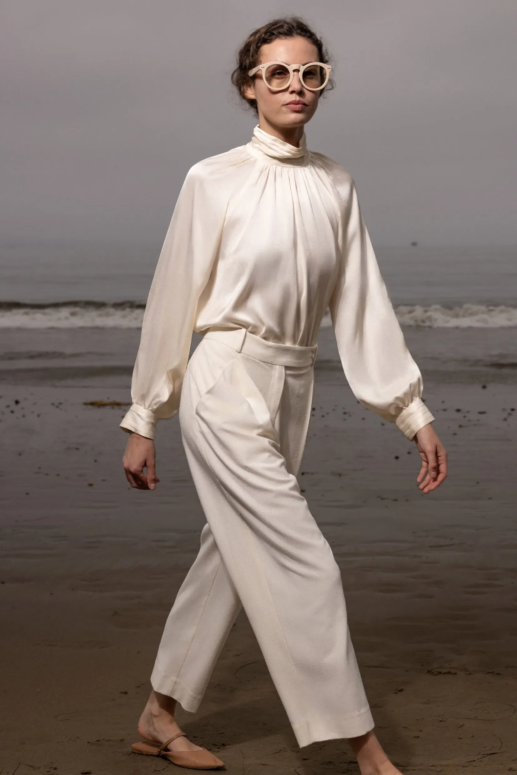 Letter Blouse - Cream - Image 9