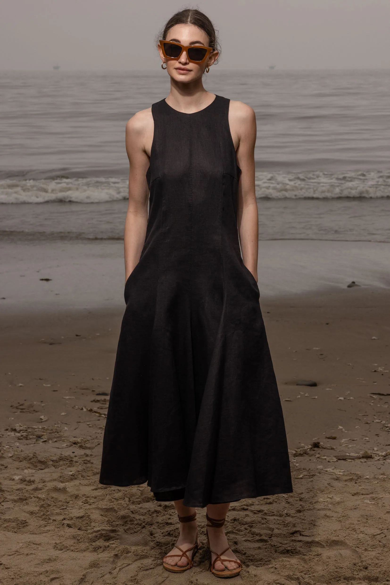 Lila Dress - Black Linen - Image 4