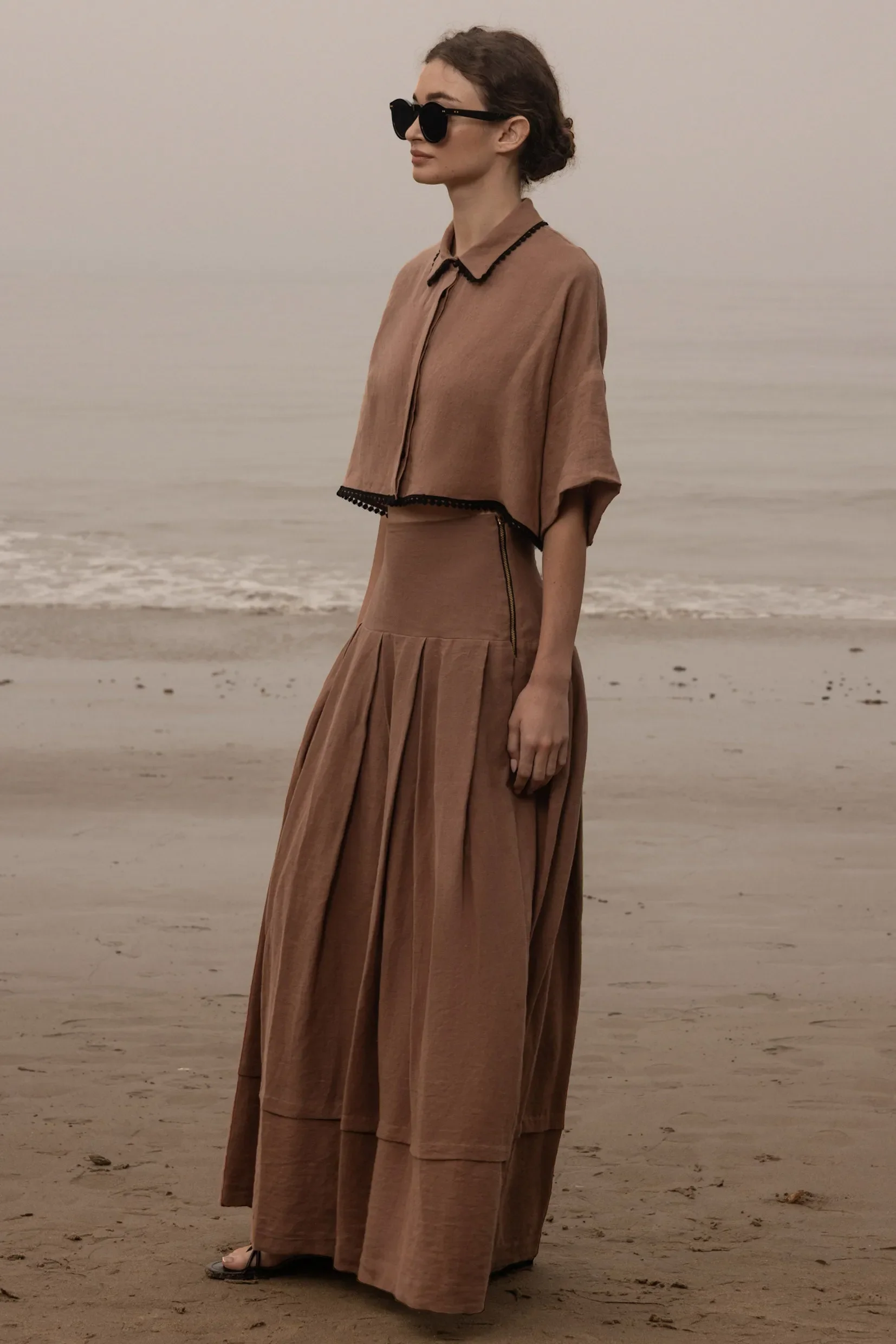 Marbella Skirt - Sable Tissue Linen - Image 5