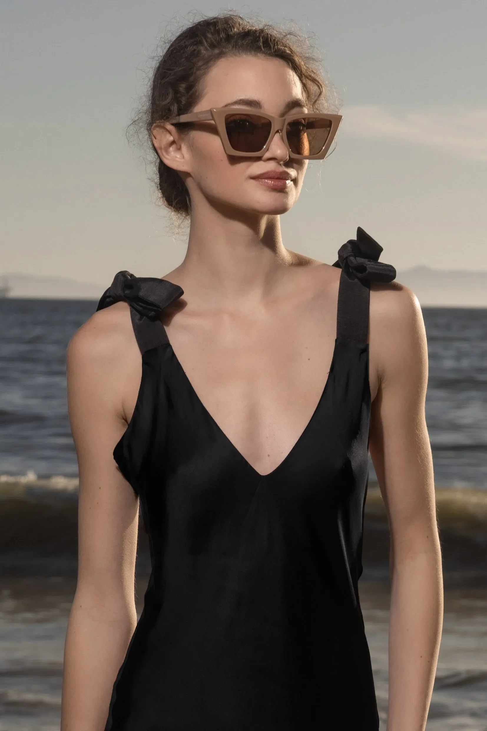 Marion Slip Dress - Black - Image 3