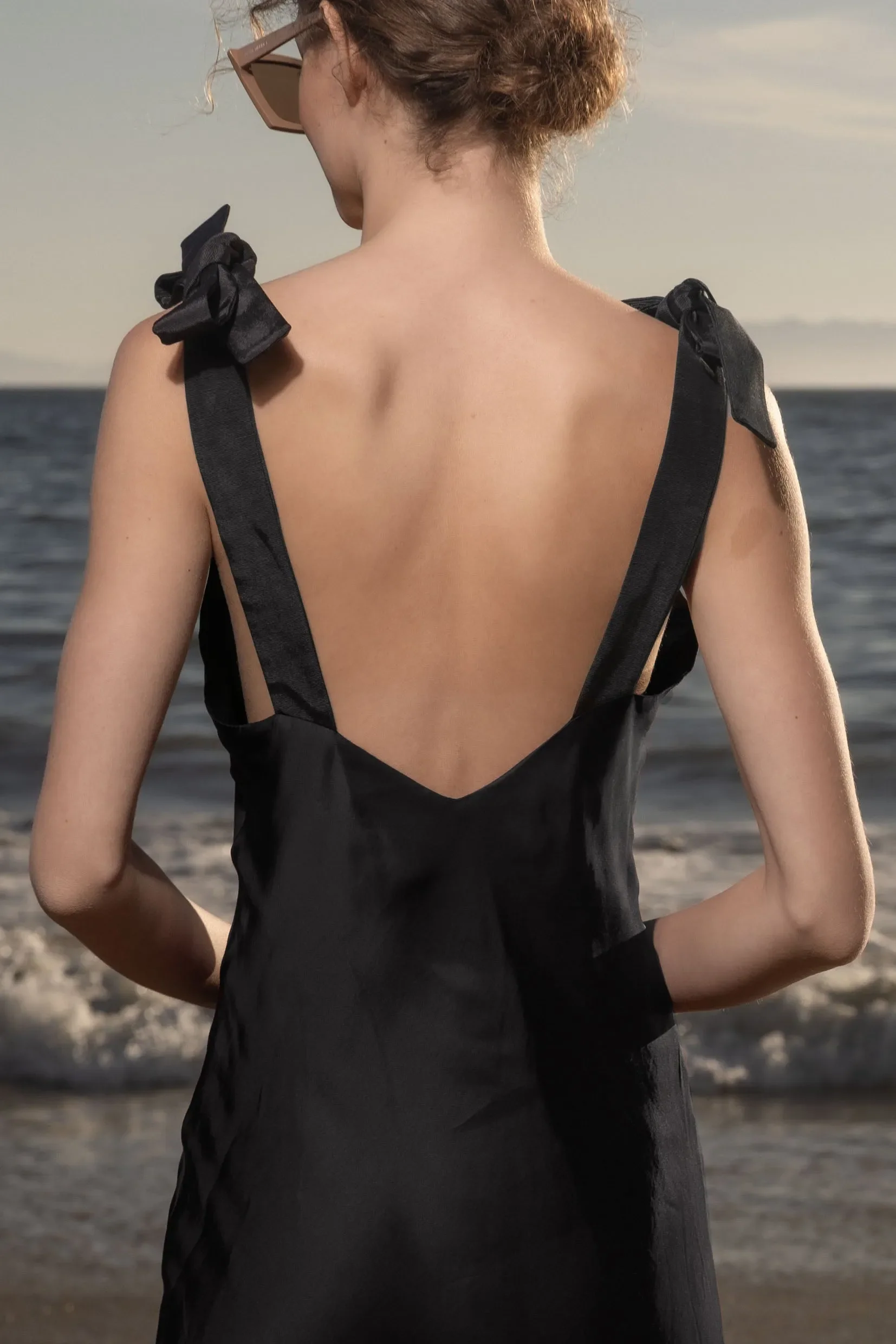 Marion Slip Dress - Black - Image 5