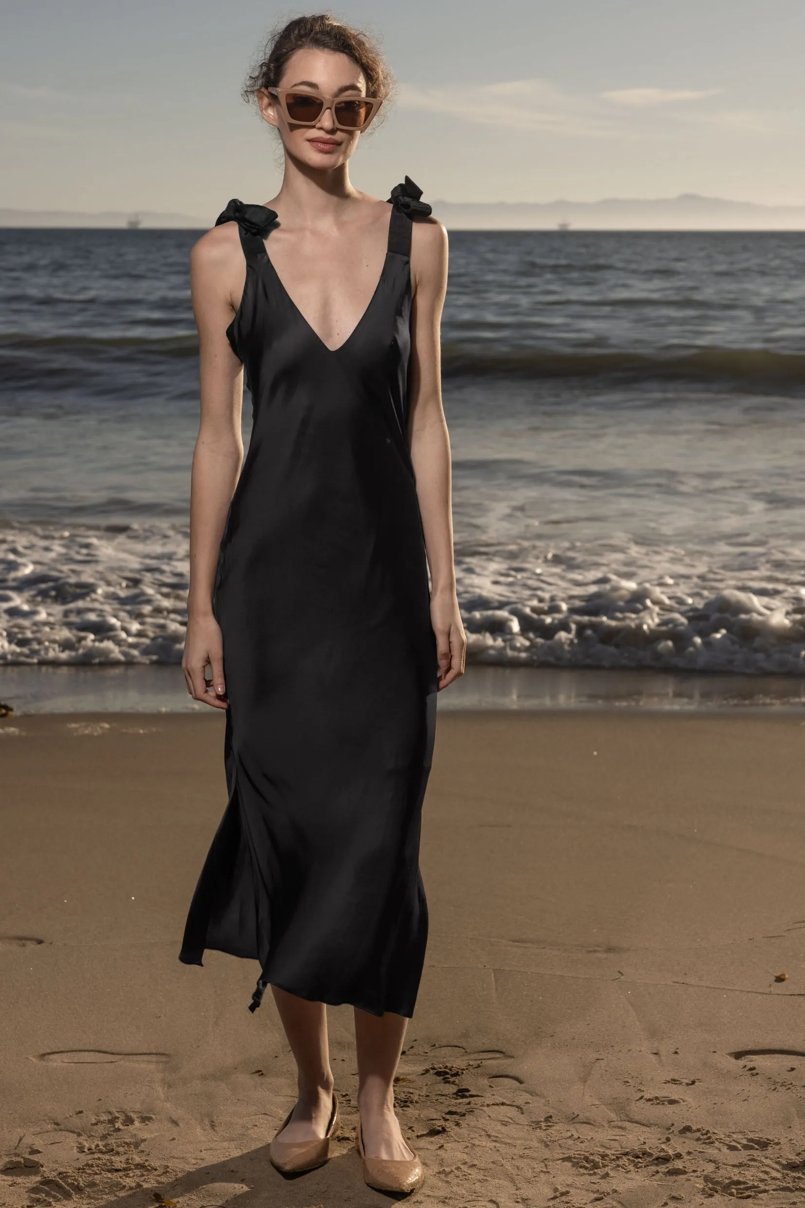 Marion Slip Dress - Black - Image 8