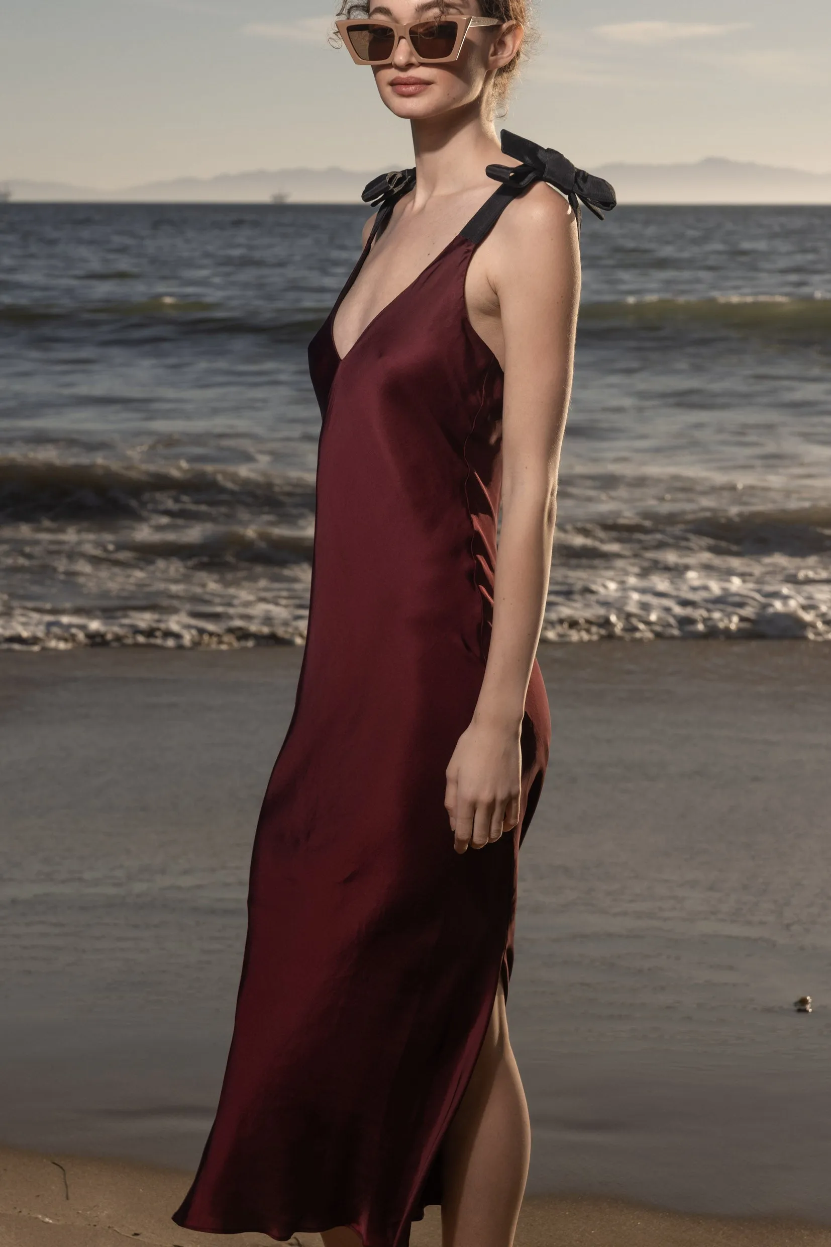 Marion Slip Dress - Burgundy - Image 8