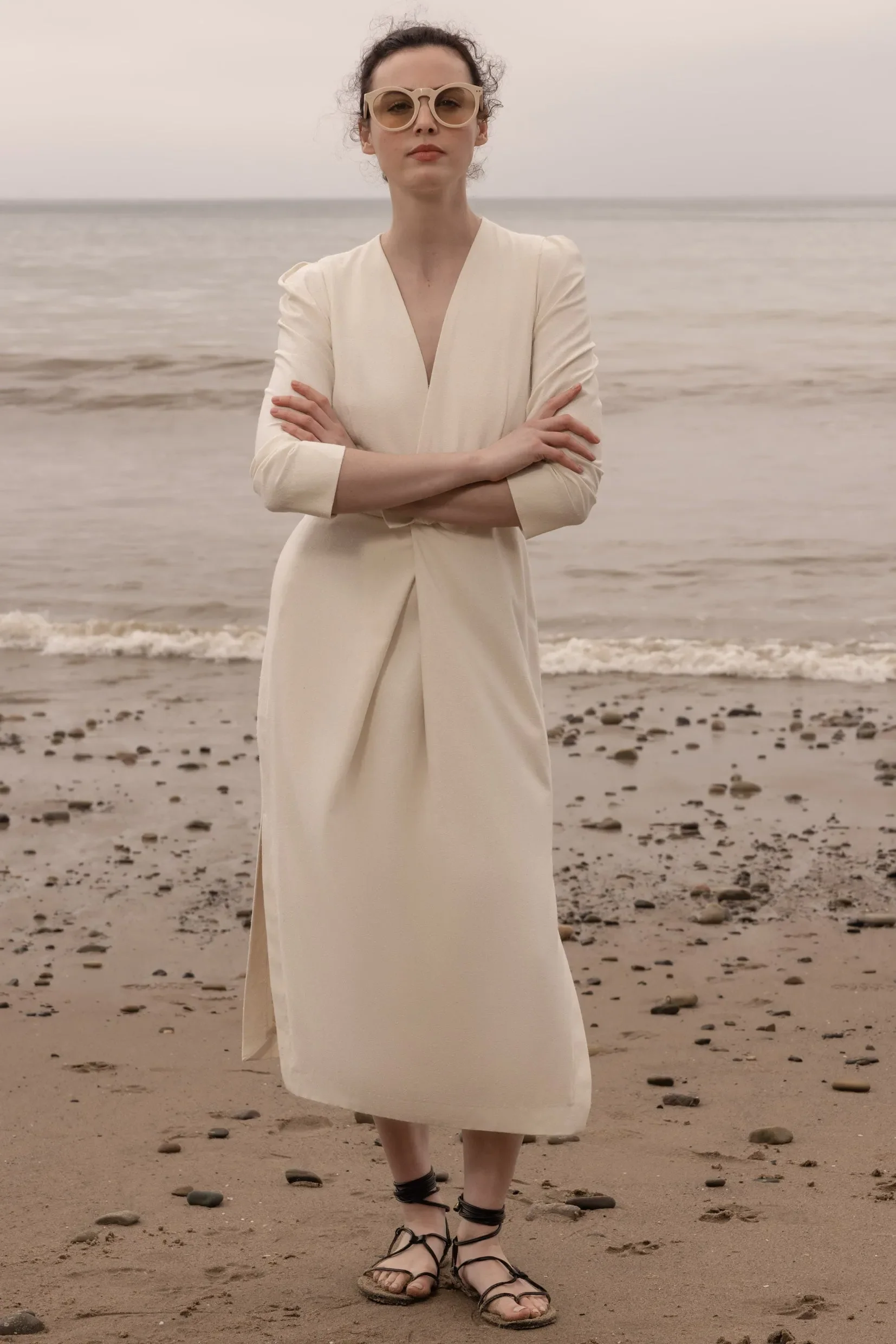 Milan Dress - Ivory Silk Noil - Image 3