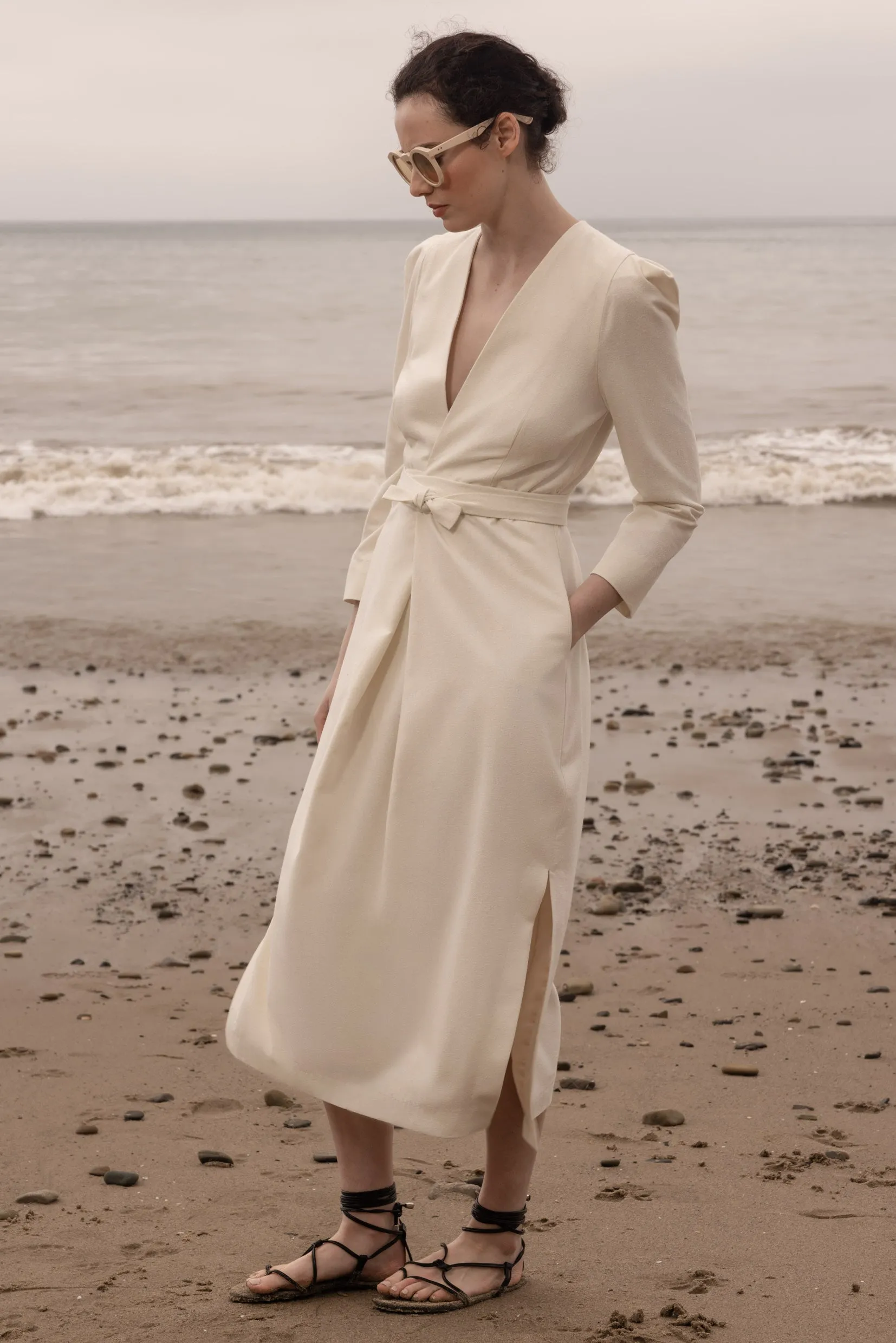 Milan Dress - Ivory Silk Noil - Image 4