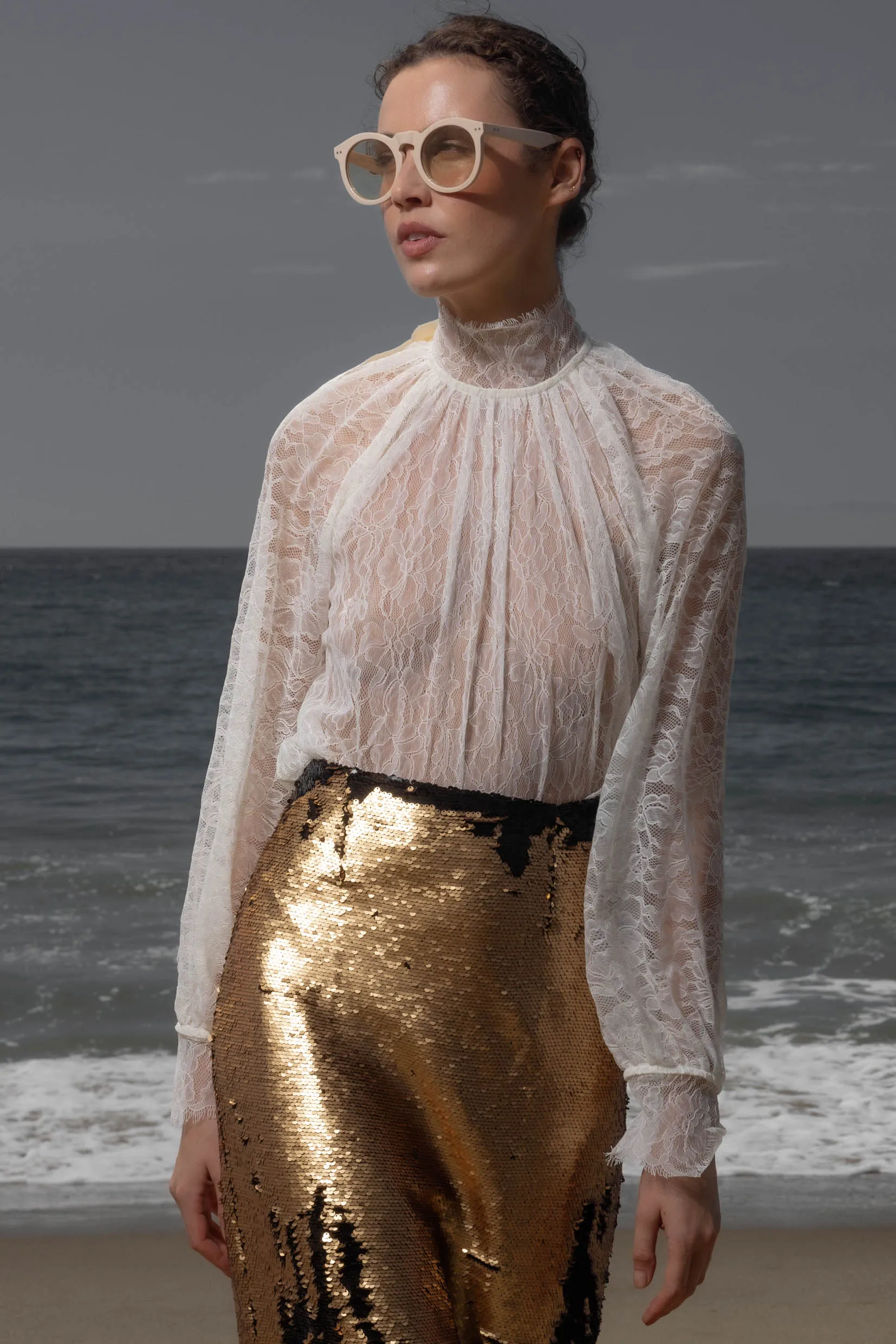 Missive Blouse - Cream Dentelle De Calais