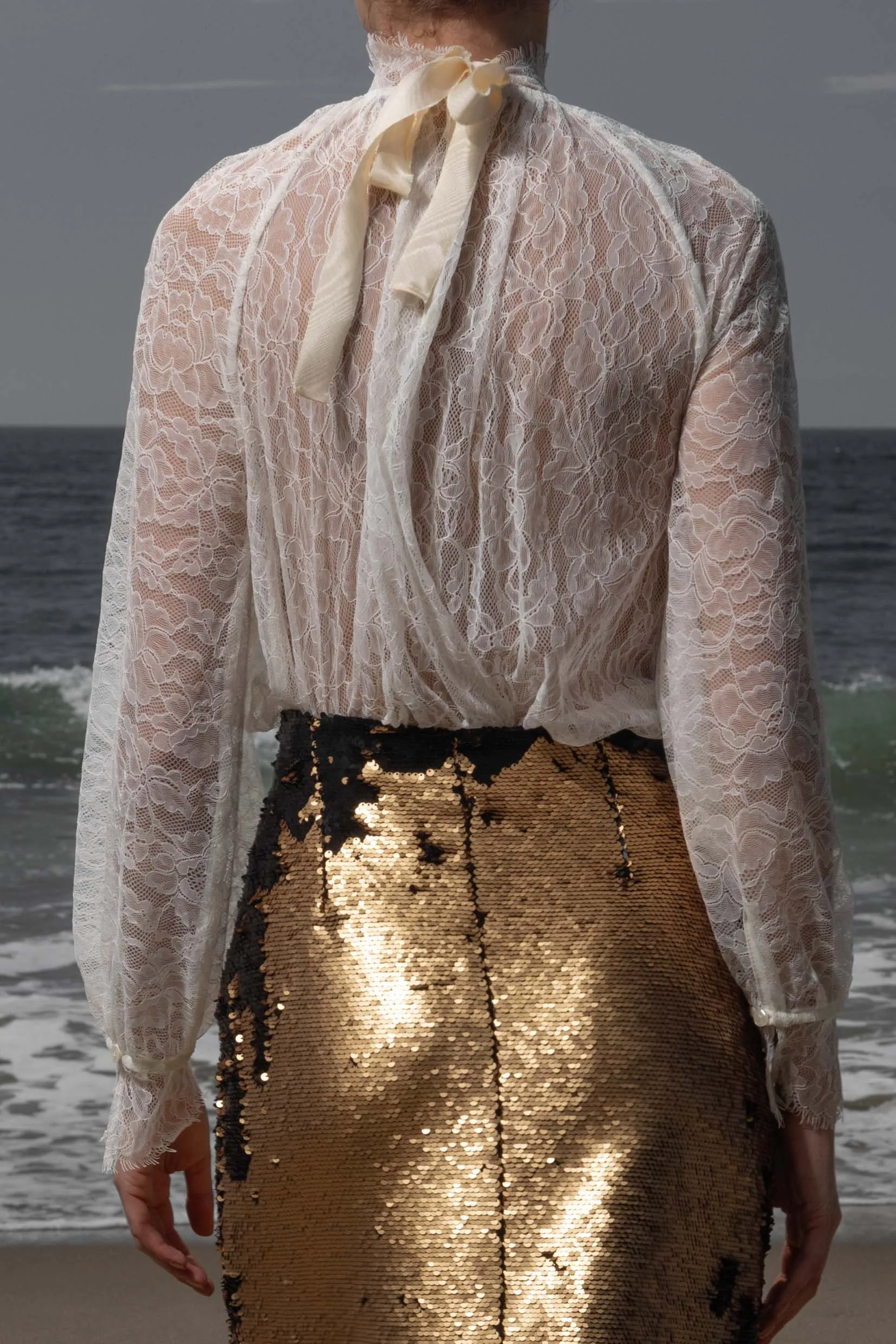 Missive Blouse - Cream Dentelle De Calais - Image 2