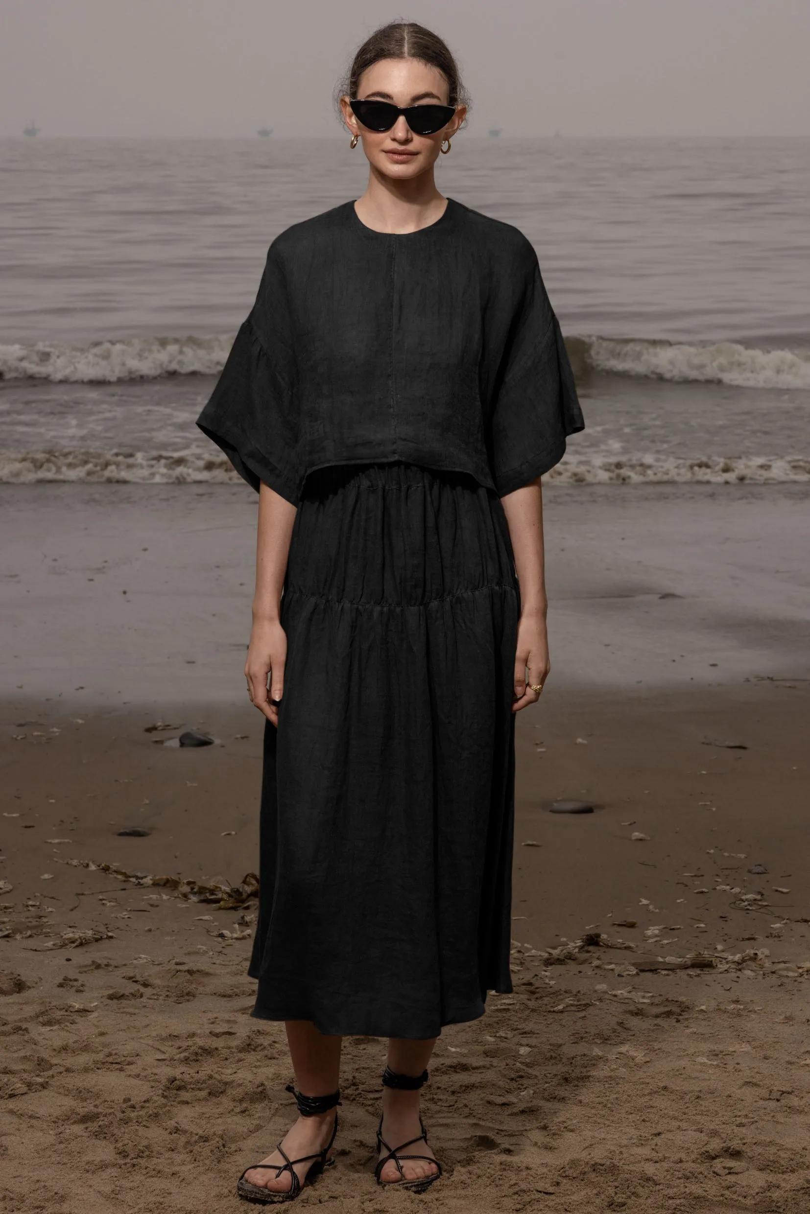 Mojave Top - Noir Tissue Linen - Image 6