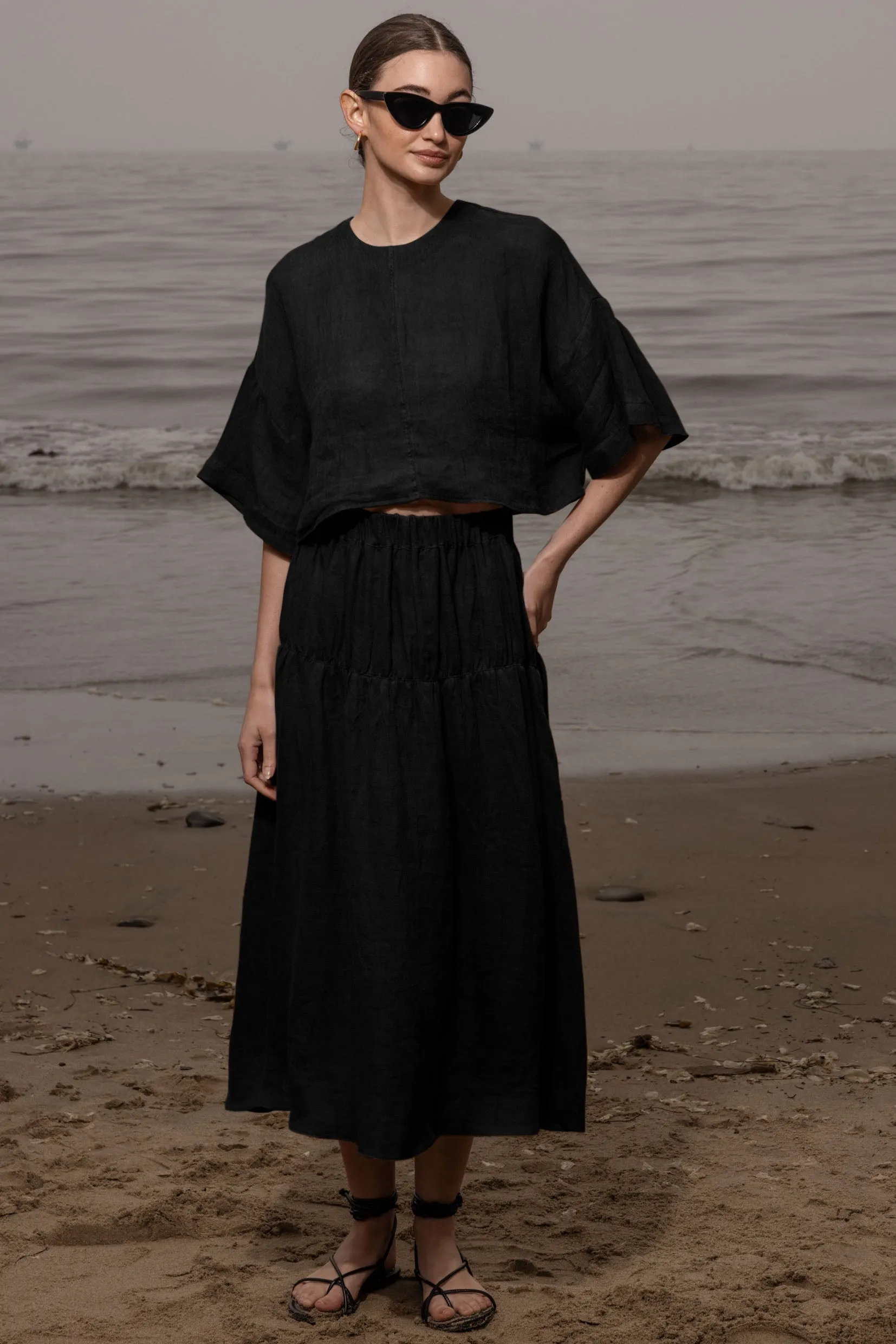Mojave Top - Noir Tissue Linen - Image 9