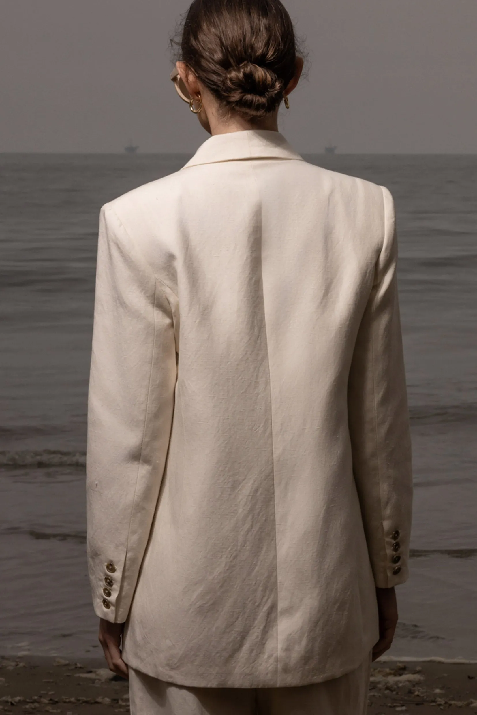Zelda Blazer - Ivory Silk & Hemp - Image 4