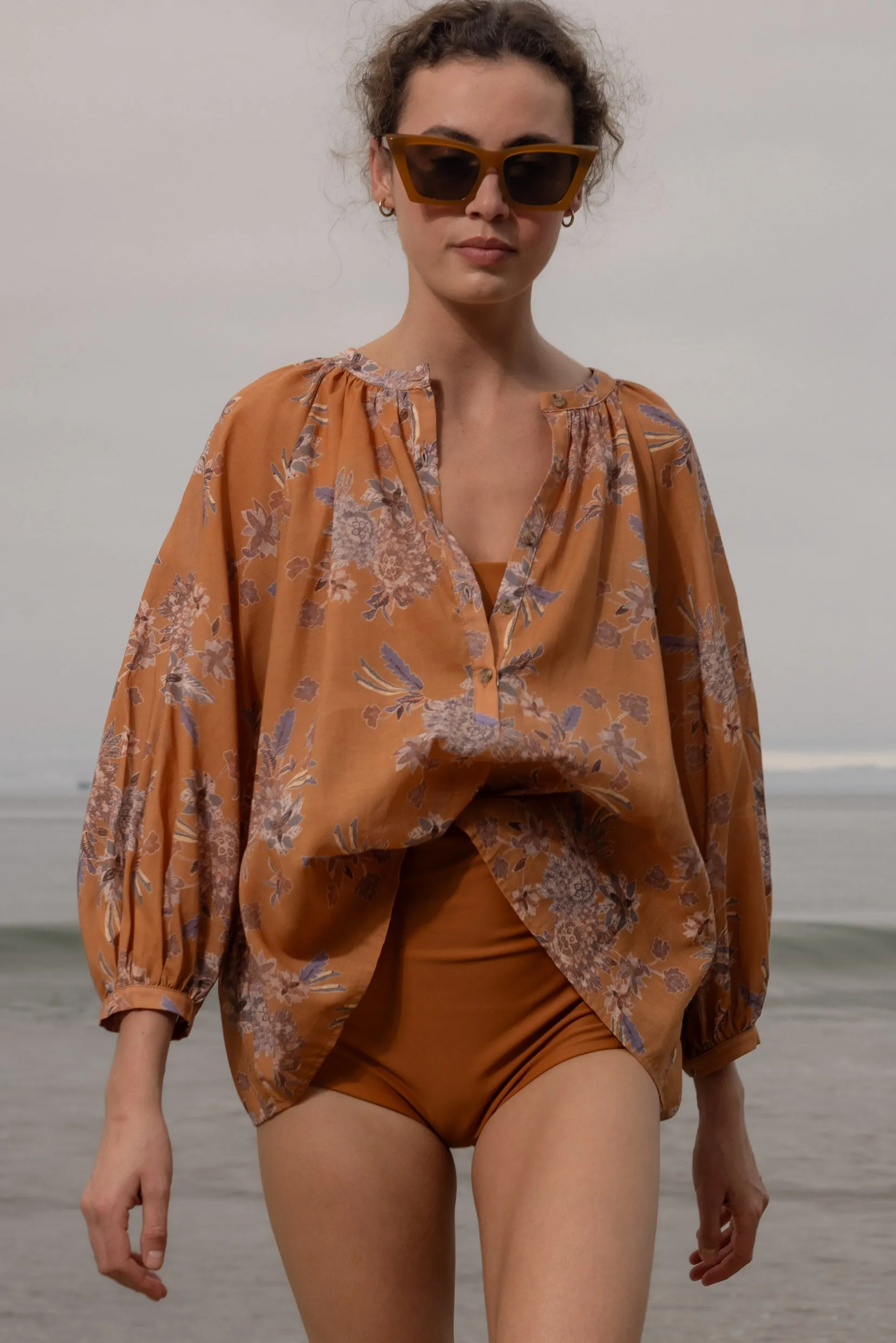 Pia Blouse - Orange Batik