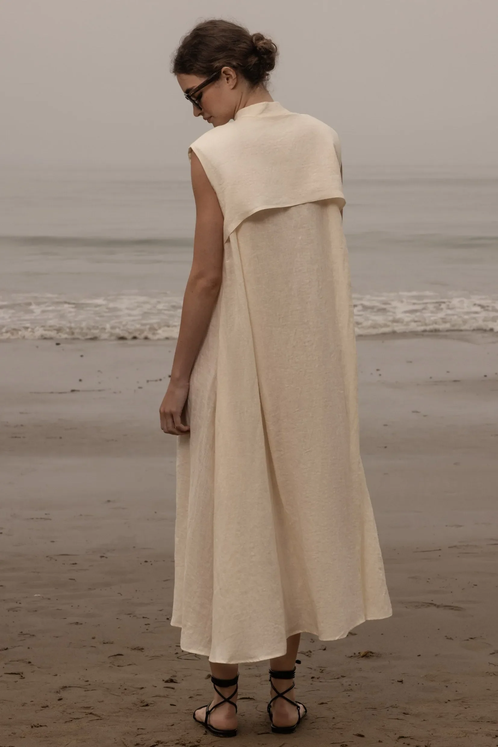 Sespe Dress - Ivory Tissue Linen - Image 10