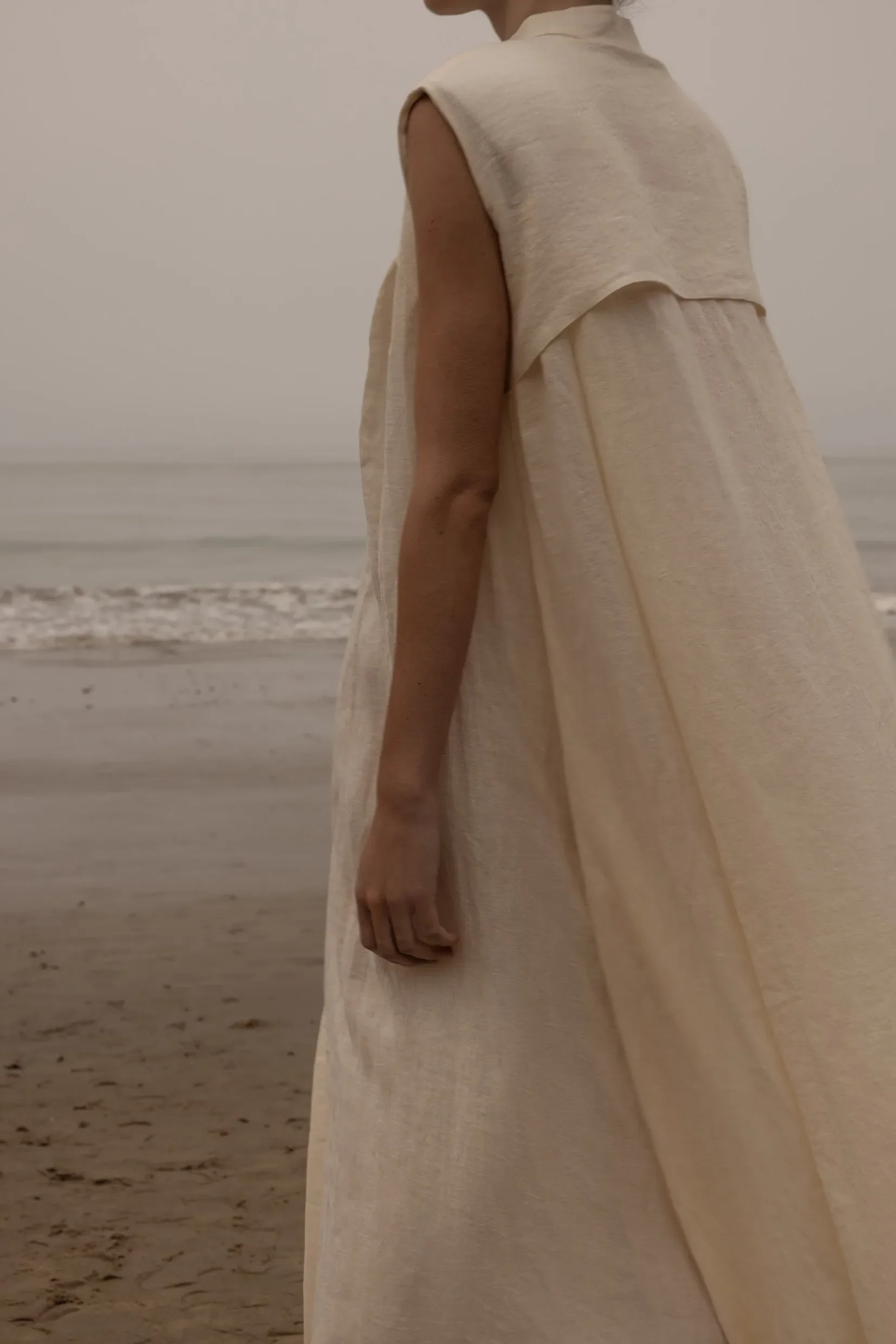 Sespe Dress - Ivory Tissue Linen - Image 11