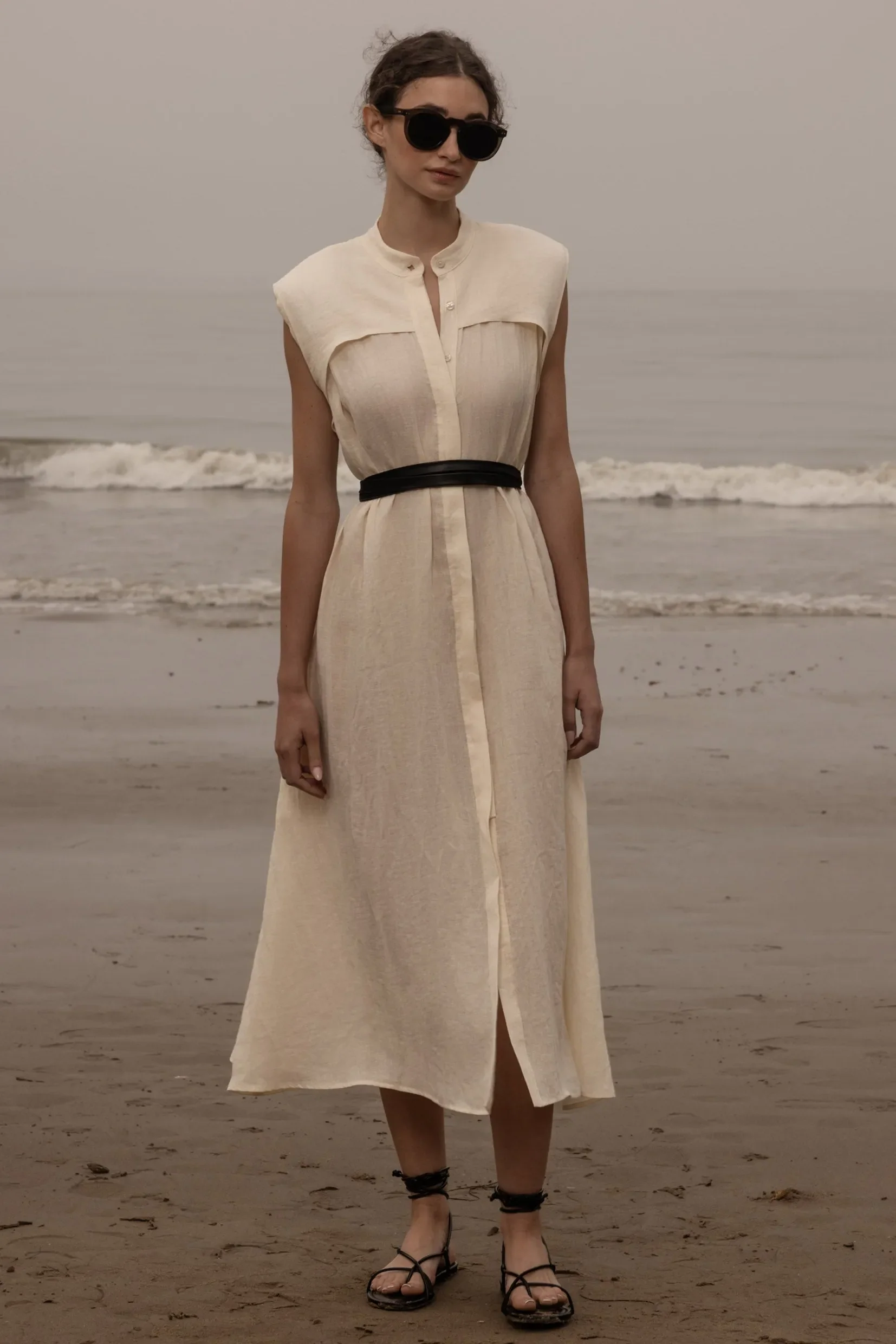 Sespe Dress - Ivory Tissue Linen - Image 3
