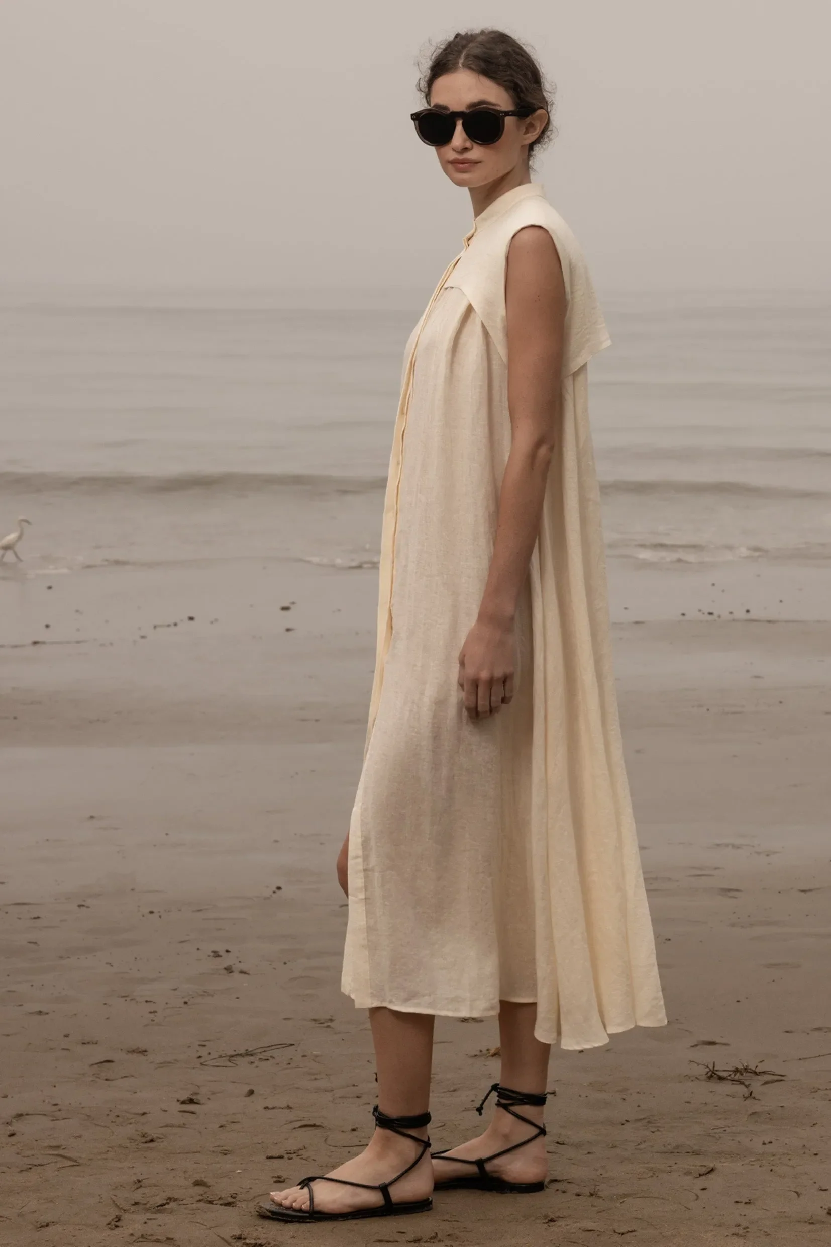 Sespe Dress - Ivory Tissue Linen - Image 4