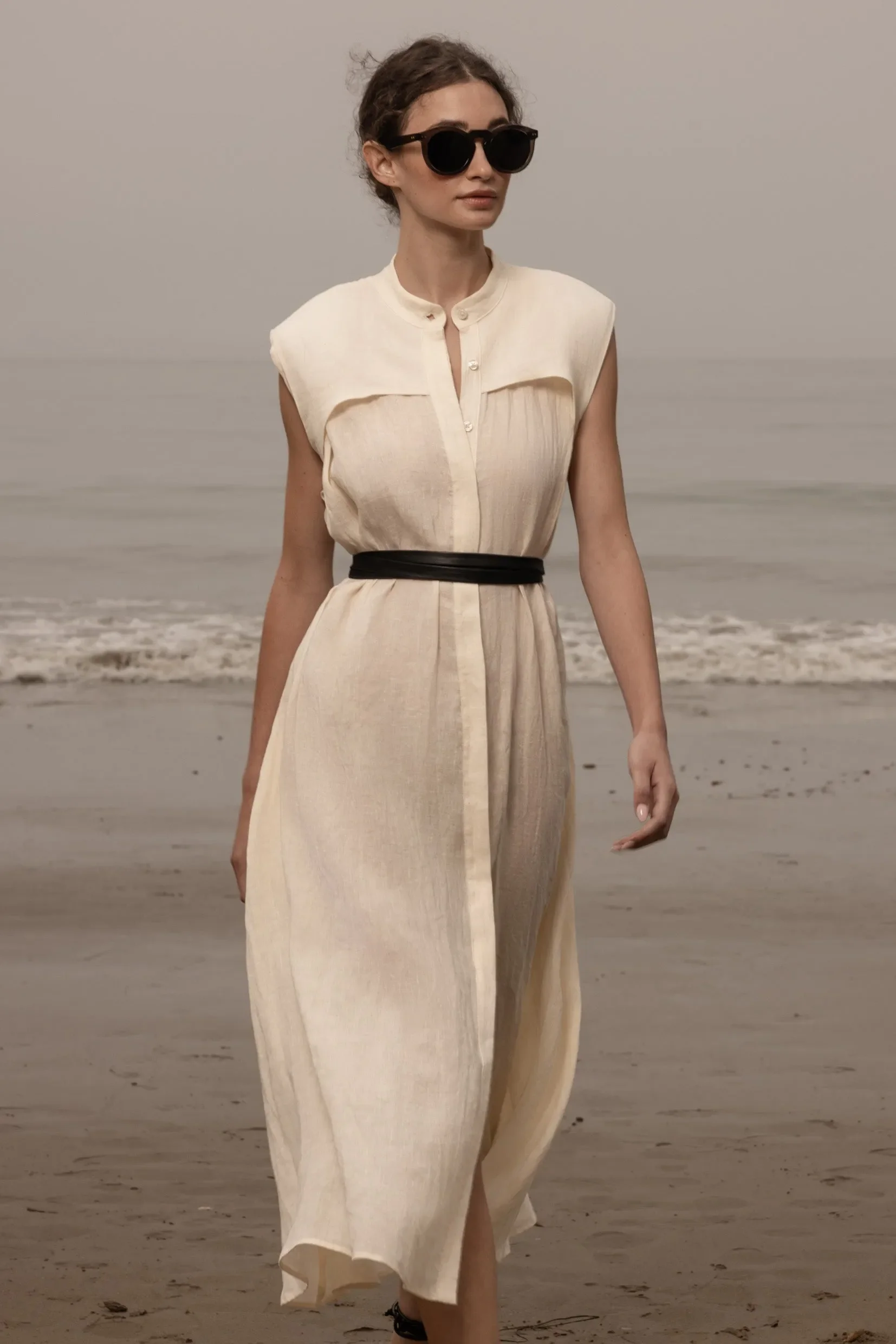 Sespe Dress - Ivory Tissue Linen - Image 6