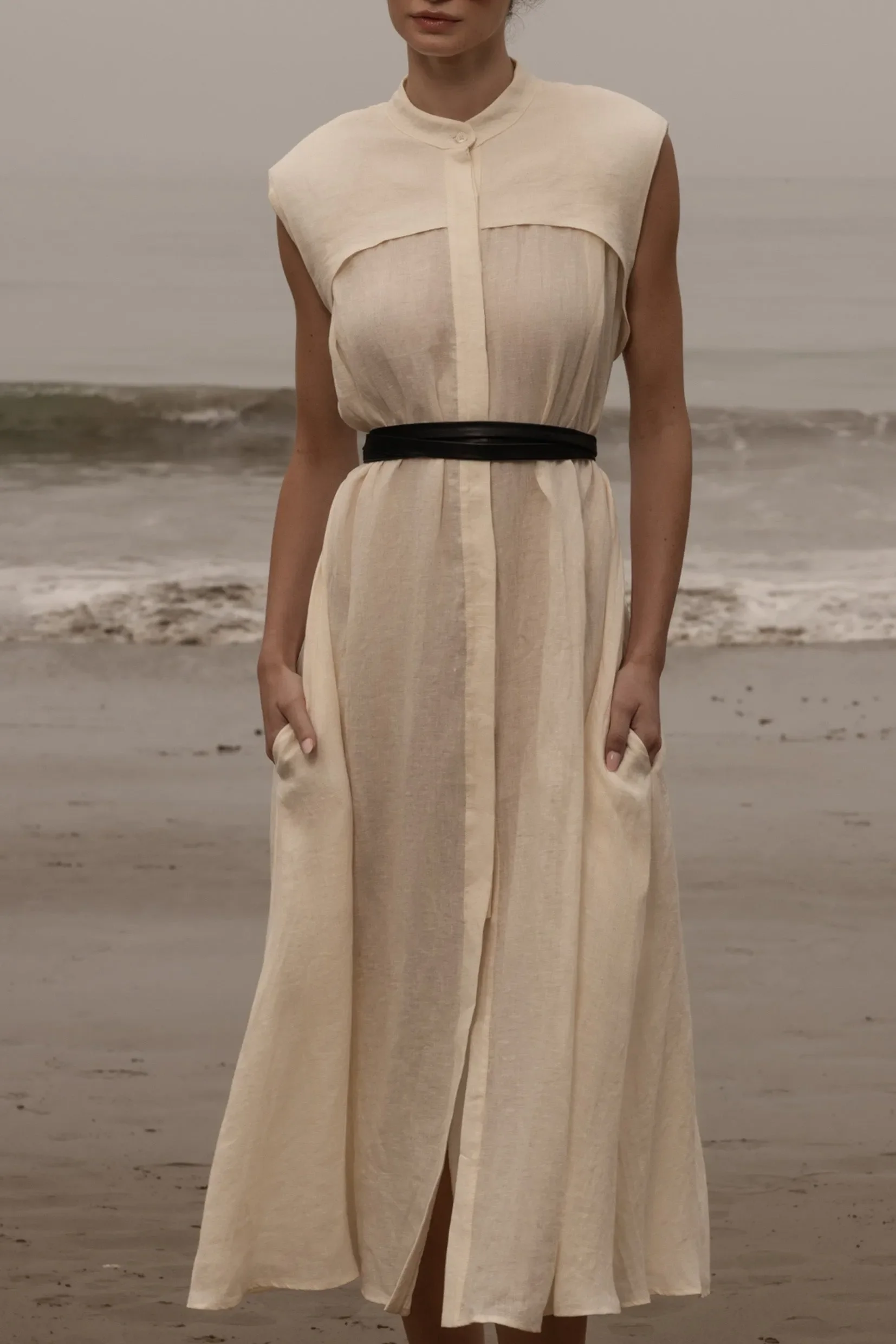 Sespe Dress - Ivory Tissue Linen - Image 8