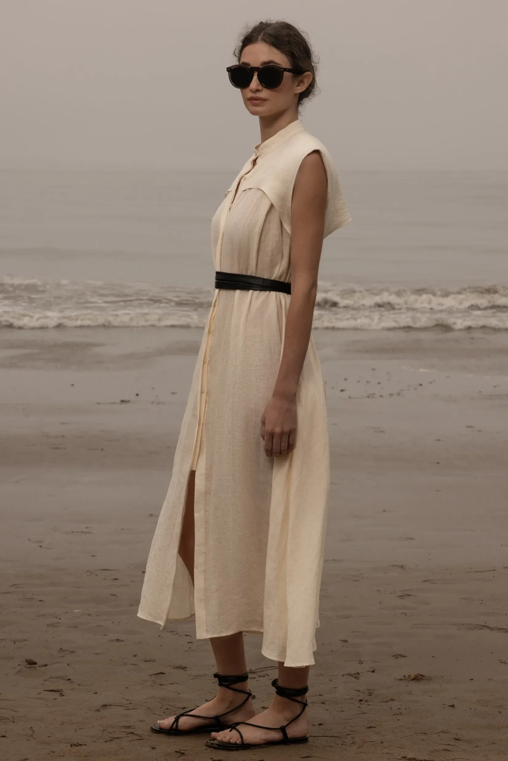 Sespe Dress - Ivory Tissue Linen - Image 9