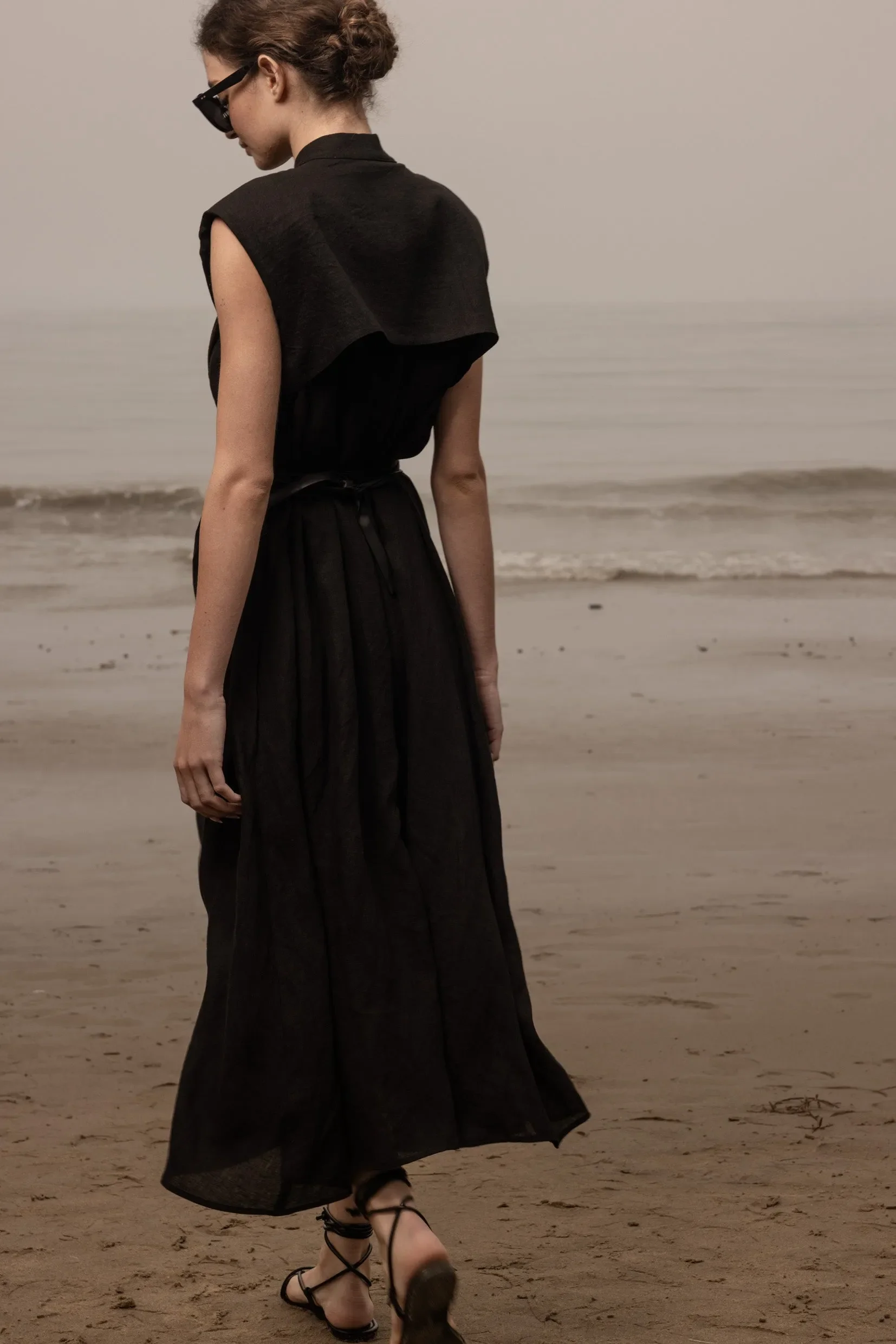 Sespe Dress - Noir Tissue Linen - Image 12