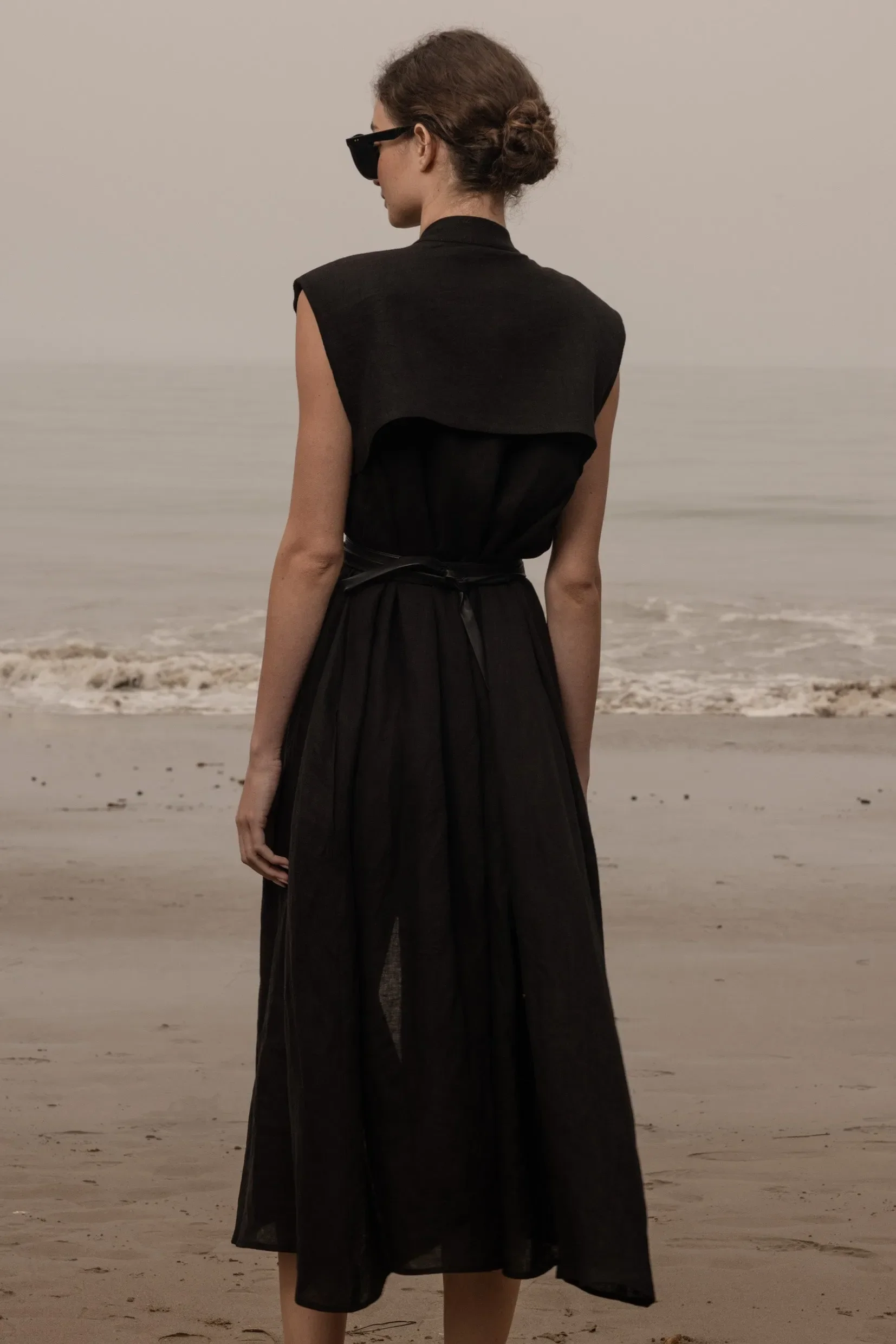Sespe Dress - Noir Tissue Linen - Image 5