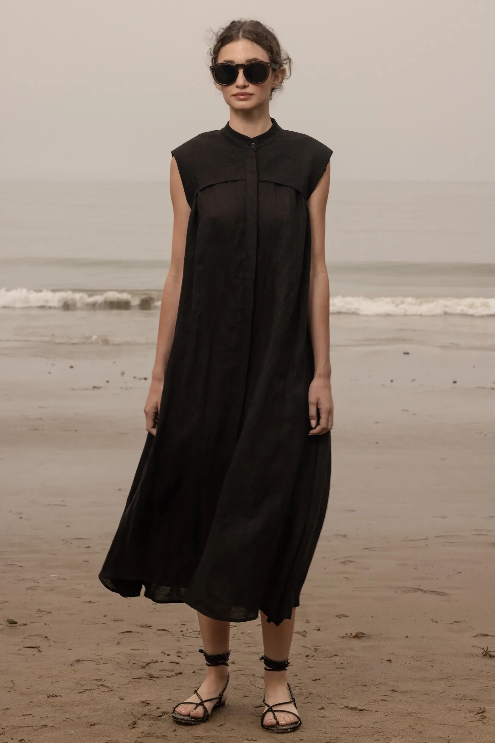 Sespe Dress - Noir Tissue Linen - Image 7