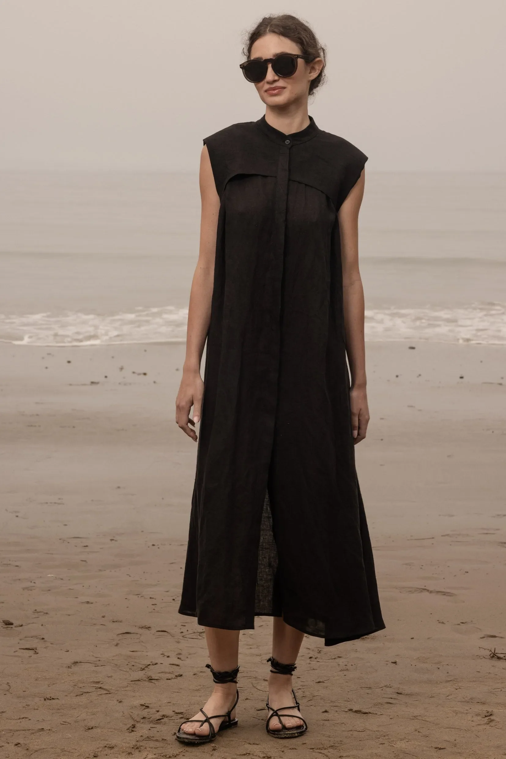 Sespe Dress - Noir Tissue Linen - Image 9
